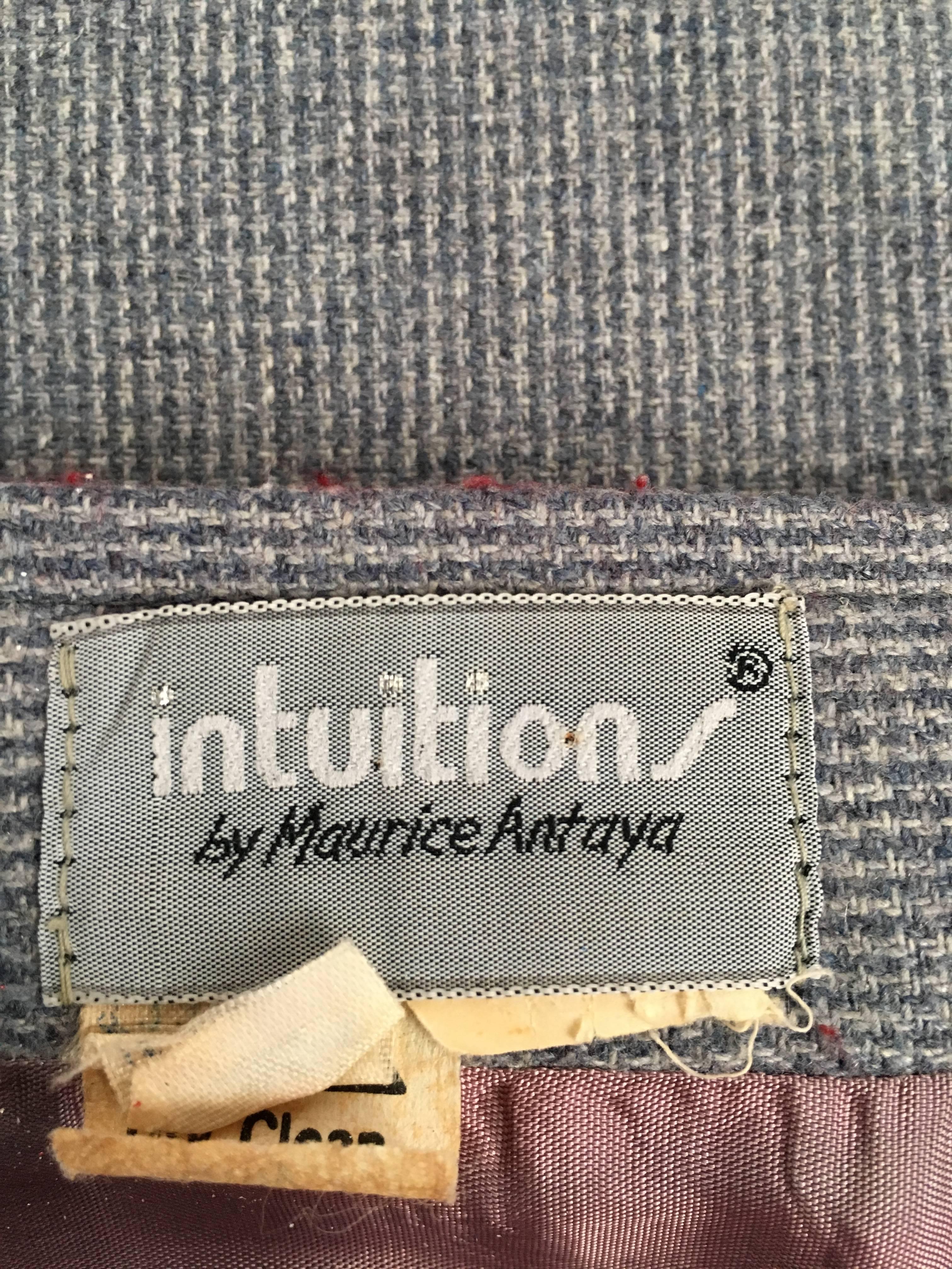 Intuitions by Maurice Antaya Wool Houndstooth Wrap Skirt Size 4.  For Sale 3