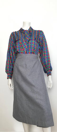 Intuitions by Maurice Antaya Wool Houndstooth Wrap Skirt Size 4.