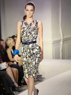 Oscar de la Renta Cotton Sleeveless Dress Size 8.