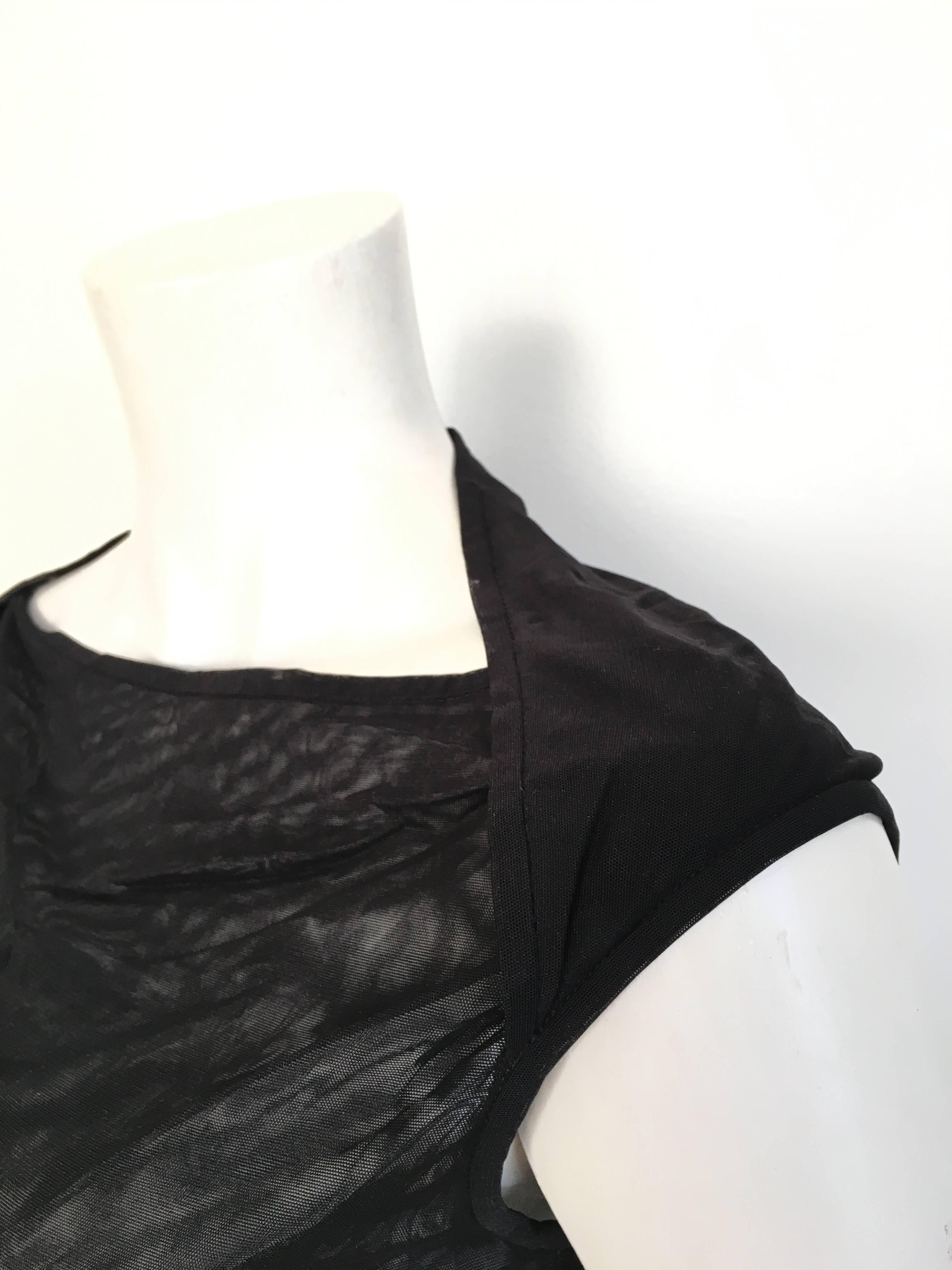 Narciso Rodriguez Black Sheer Sleeveless Sequin Top Size 6. Made in Italy. For Sale 4