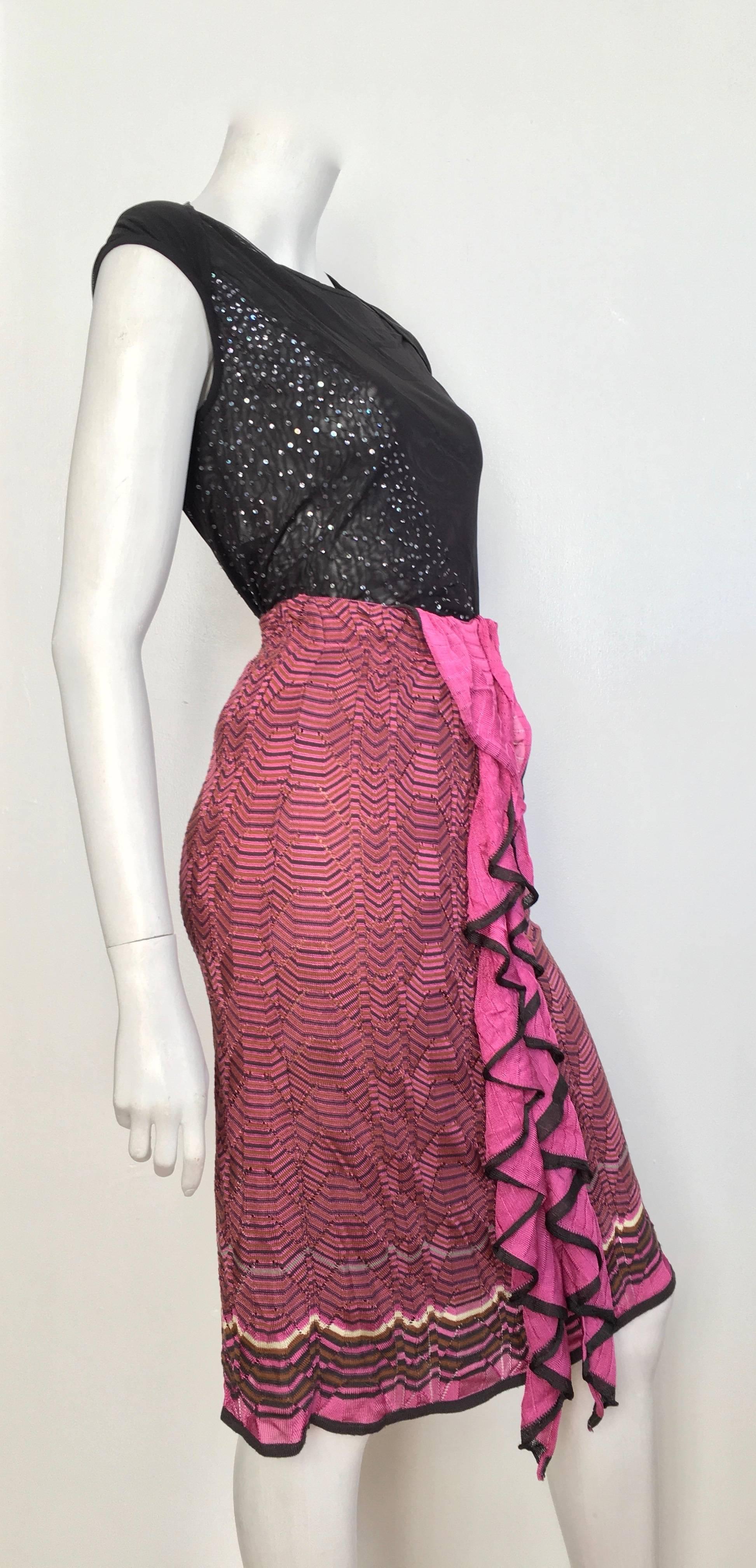 Missoni Knit Skirt with Ruffle Size 4. In Excellent Condition For Sale In Atlanta, GA