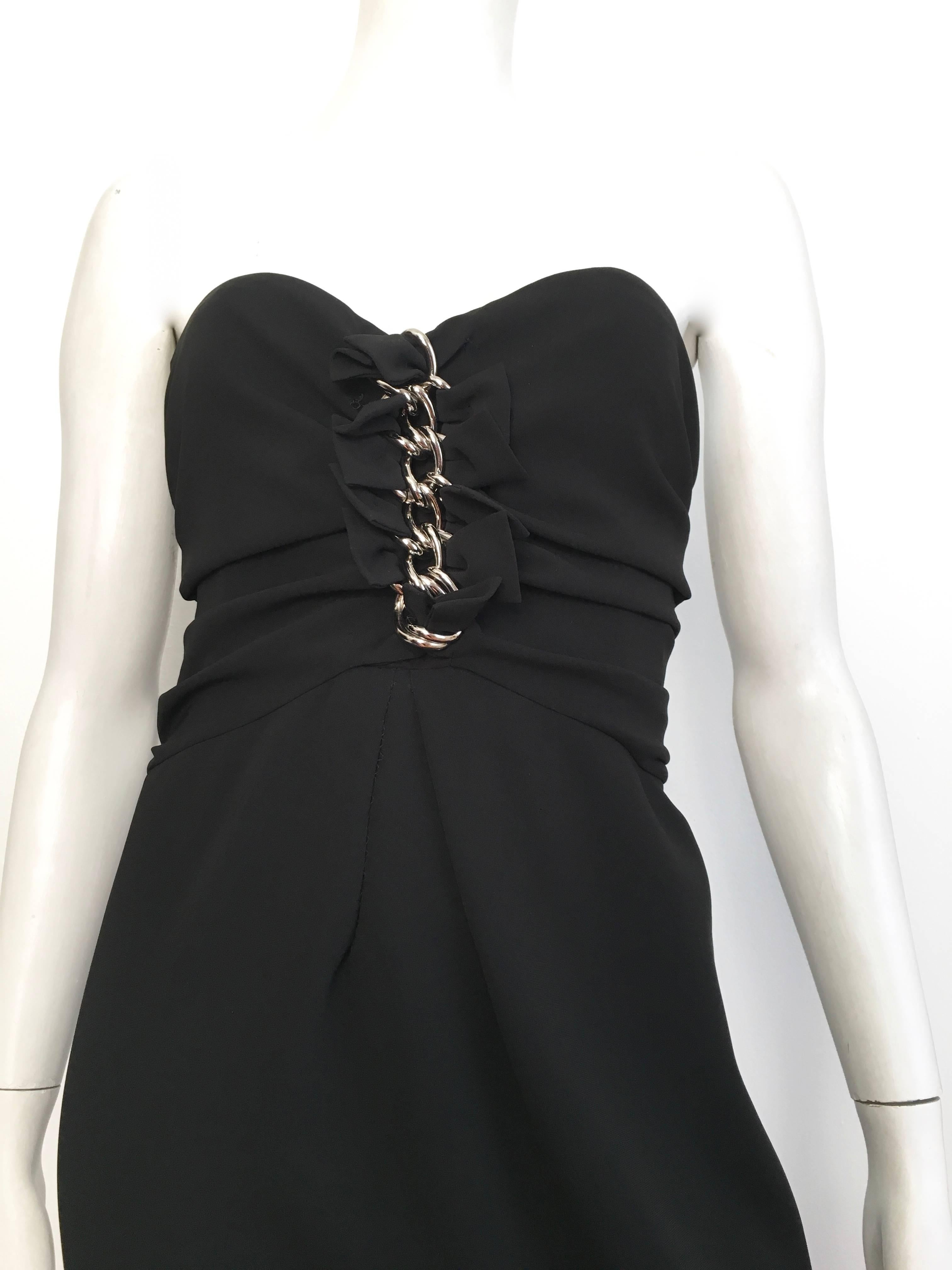 Moschino Black Strapless Gown Size 6. In Excellent Condition For Sale In Atlanta, GA