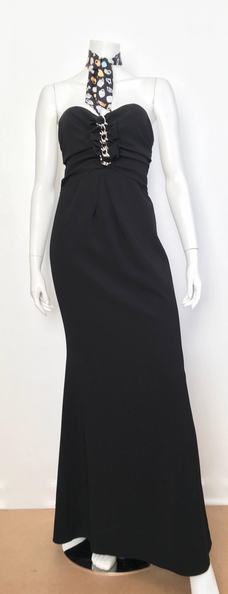 Moschino Black Strapless Gown Size 6. For Sale at 1stDibs
