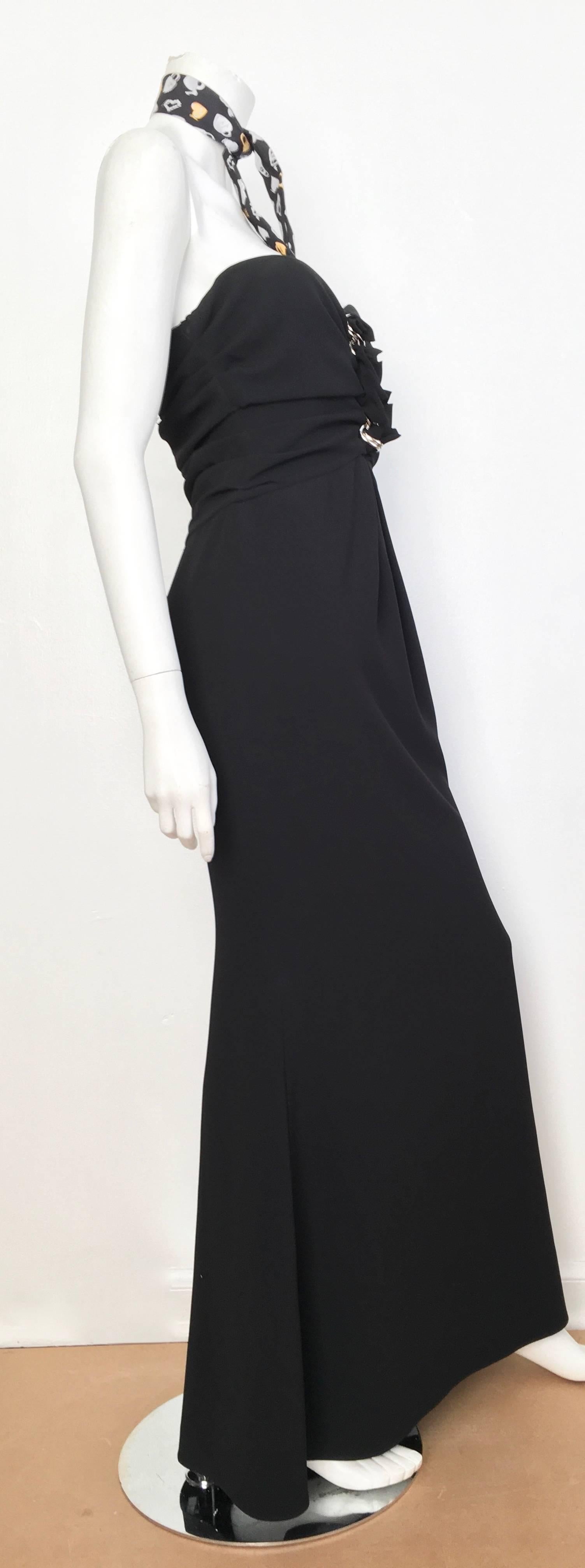 Moschino Black Strapless Gown Size 6. For Sale 1