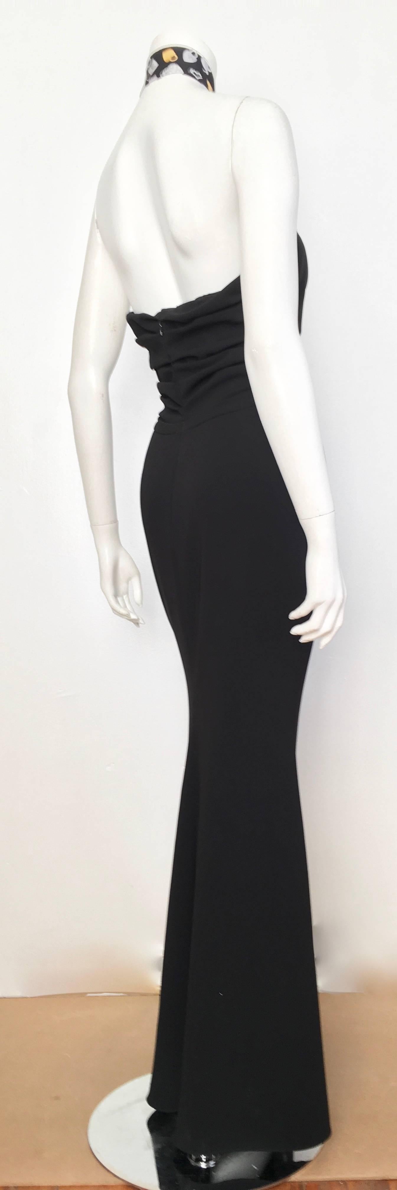 Moschino Black Strapless Gown Size 6. For Sale 2