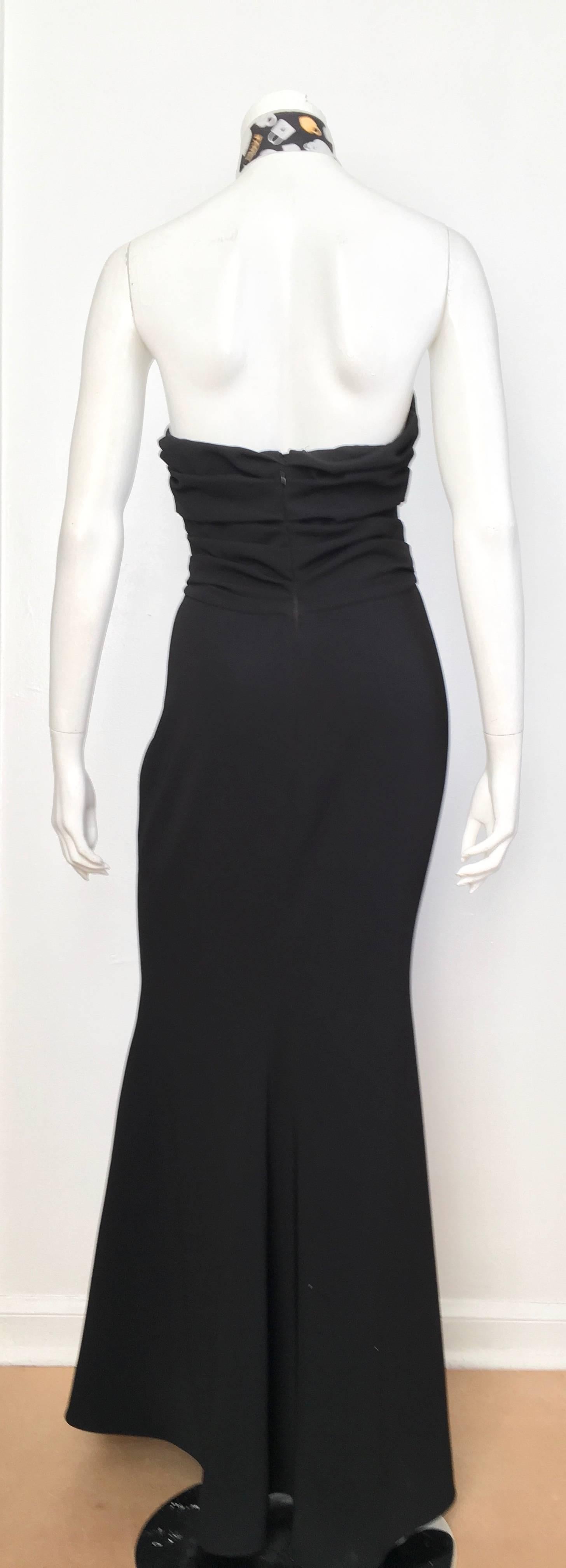 Moschino Black Strapless Gown Size 6. For Sale 3