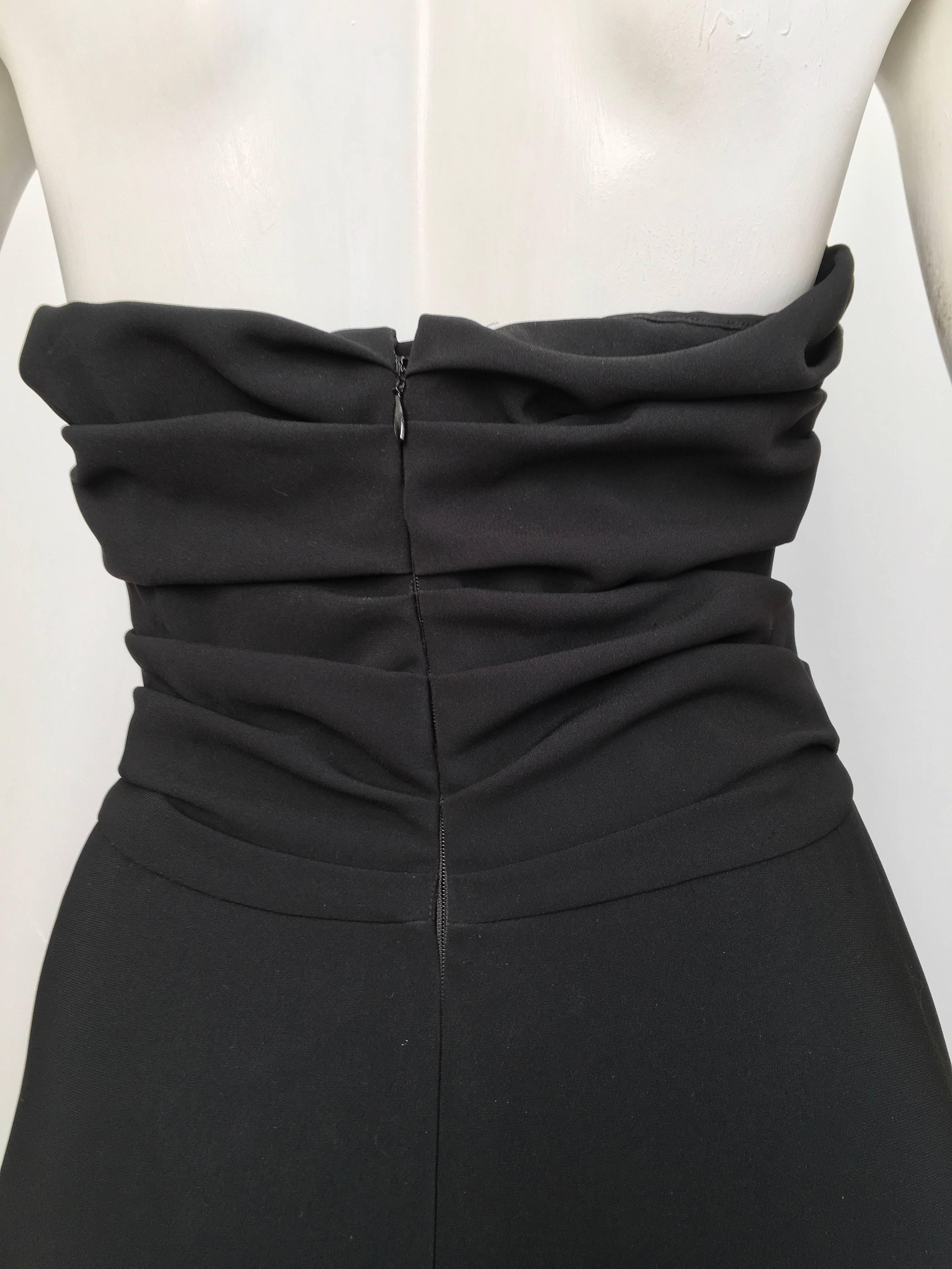 Moschino Black Strapless Gown Size 6. For Sale 4