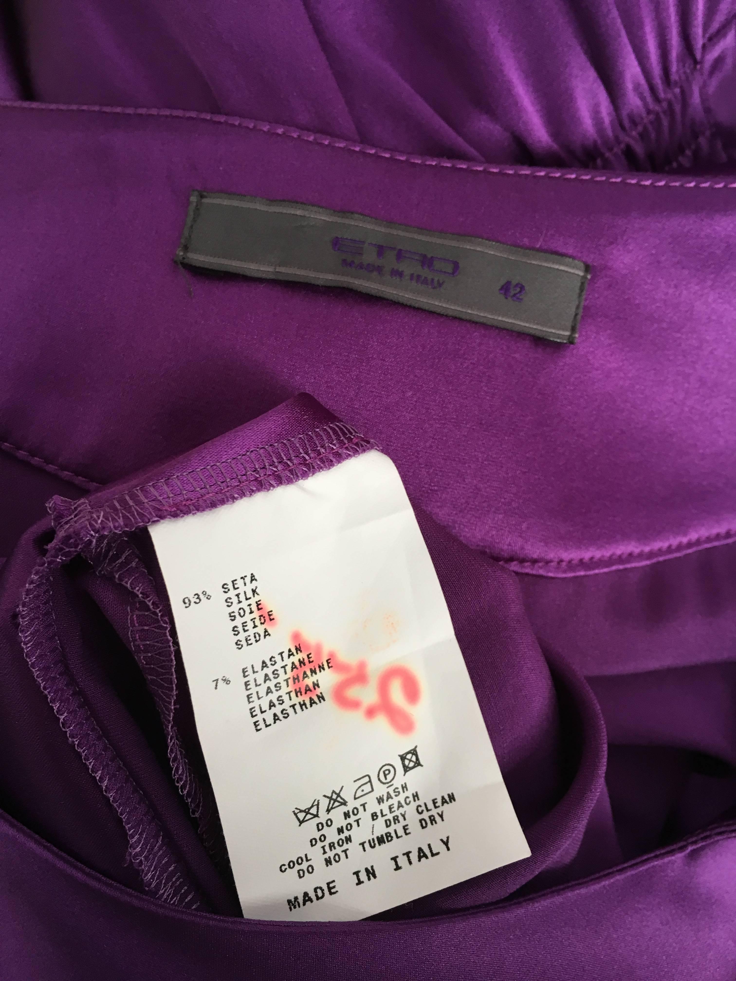 ETRO Silk Purple Blouse Size 6. For Sale 5