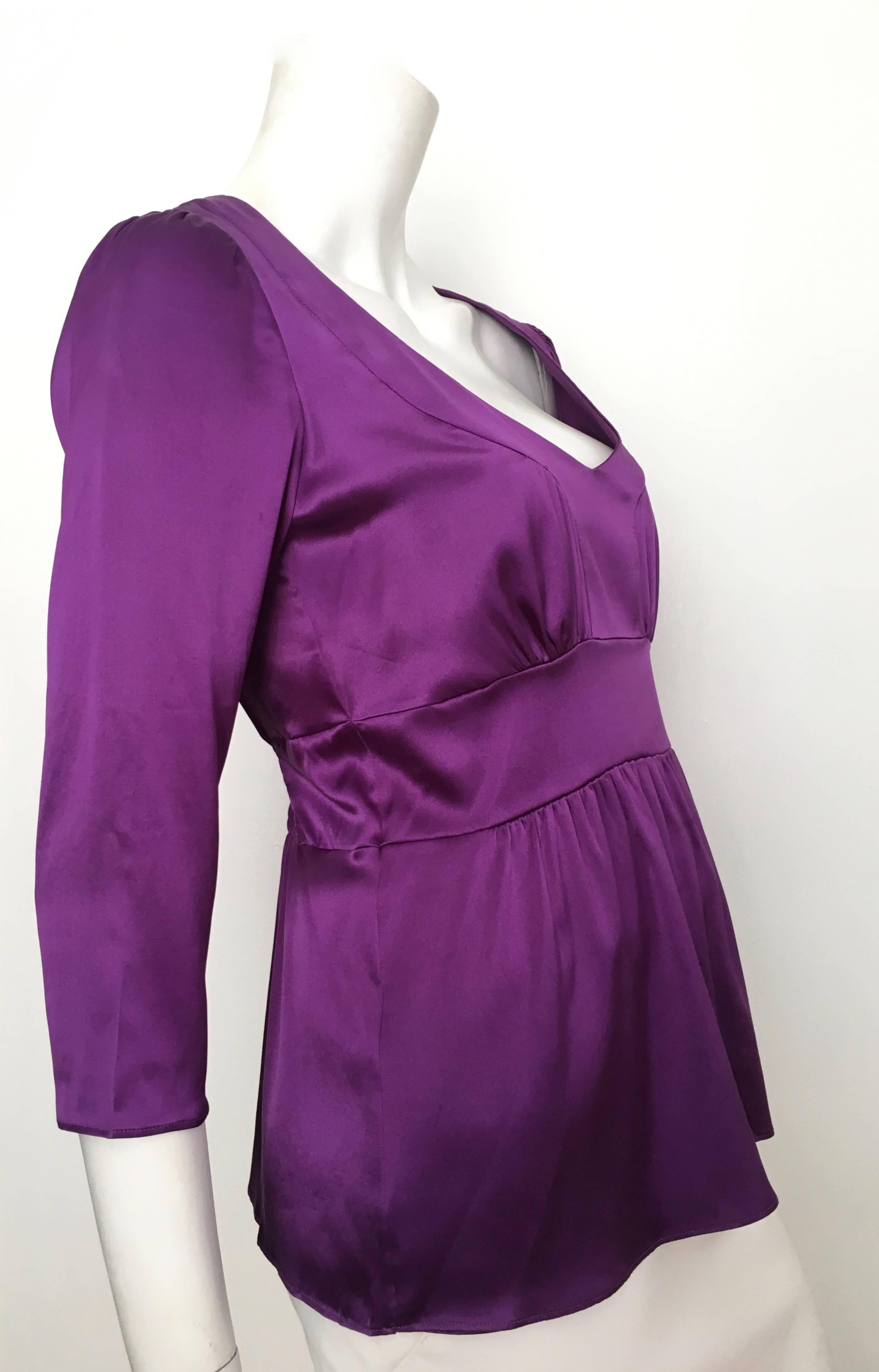 Women's or Men's ETRO Silk Purple Blouse Size 6. For Sale