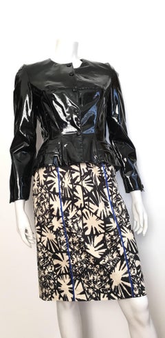 Thierry Mugler Black Rubber Snap Jacket Size 4.