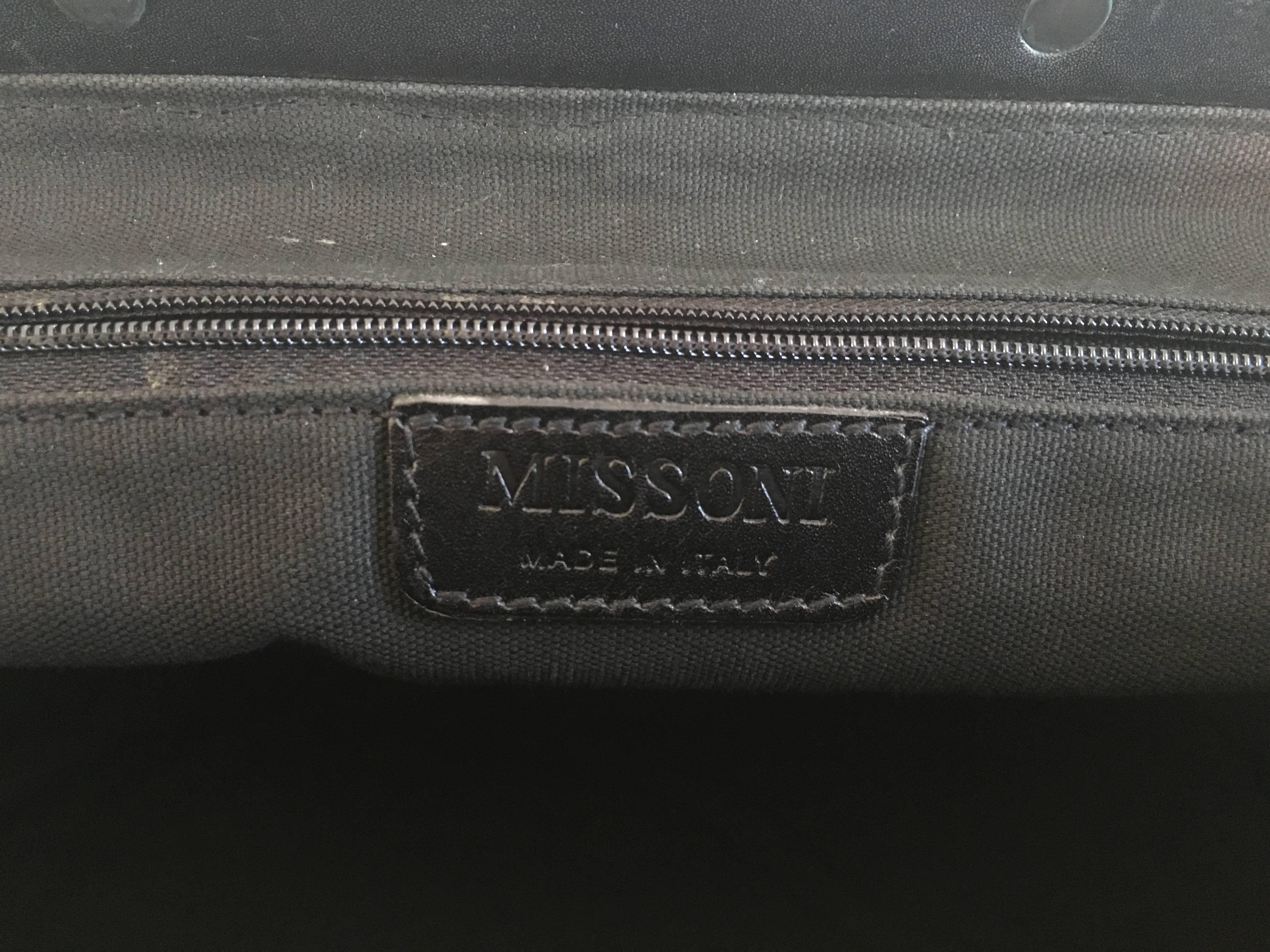 Missoni Canvas Doctor Handbag with Leather Trim. For Sale 4