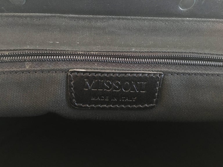 Missoni Canvas Doctor Handbag with Leather Trim. For Sale at 1stDibs