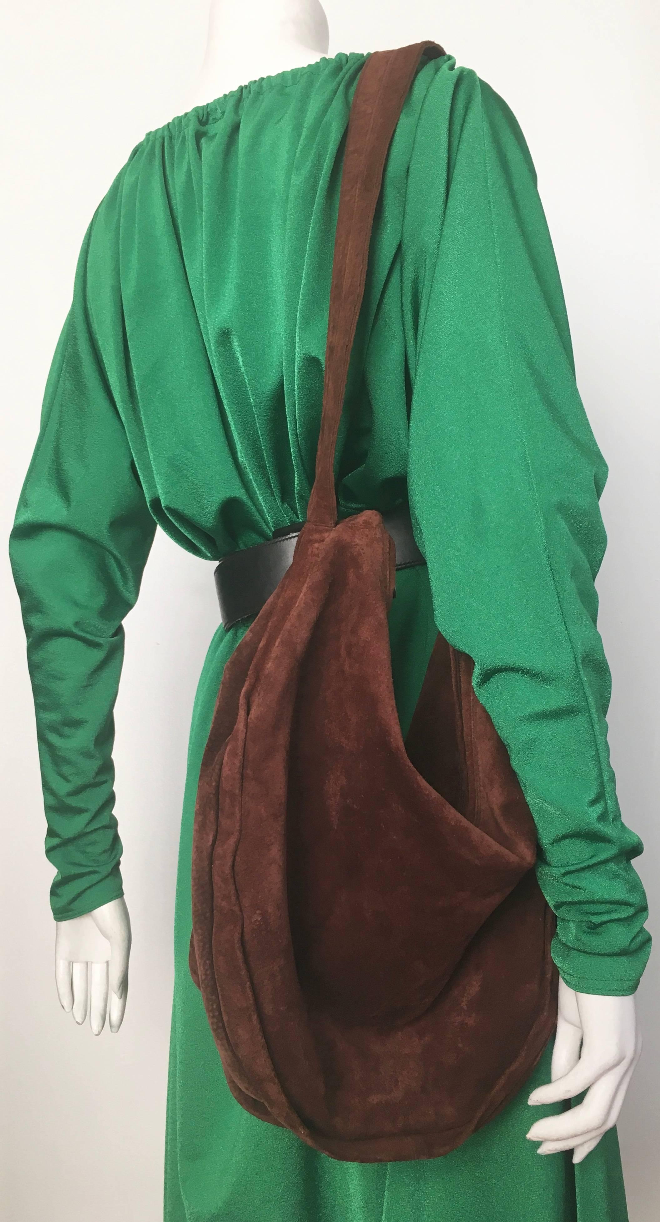 Donna Karan Brown Suede Hobo Handbag. Made in Italy. Never Used. 2