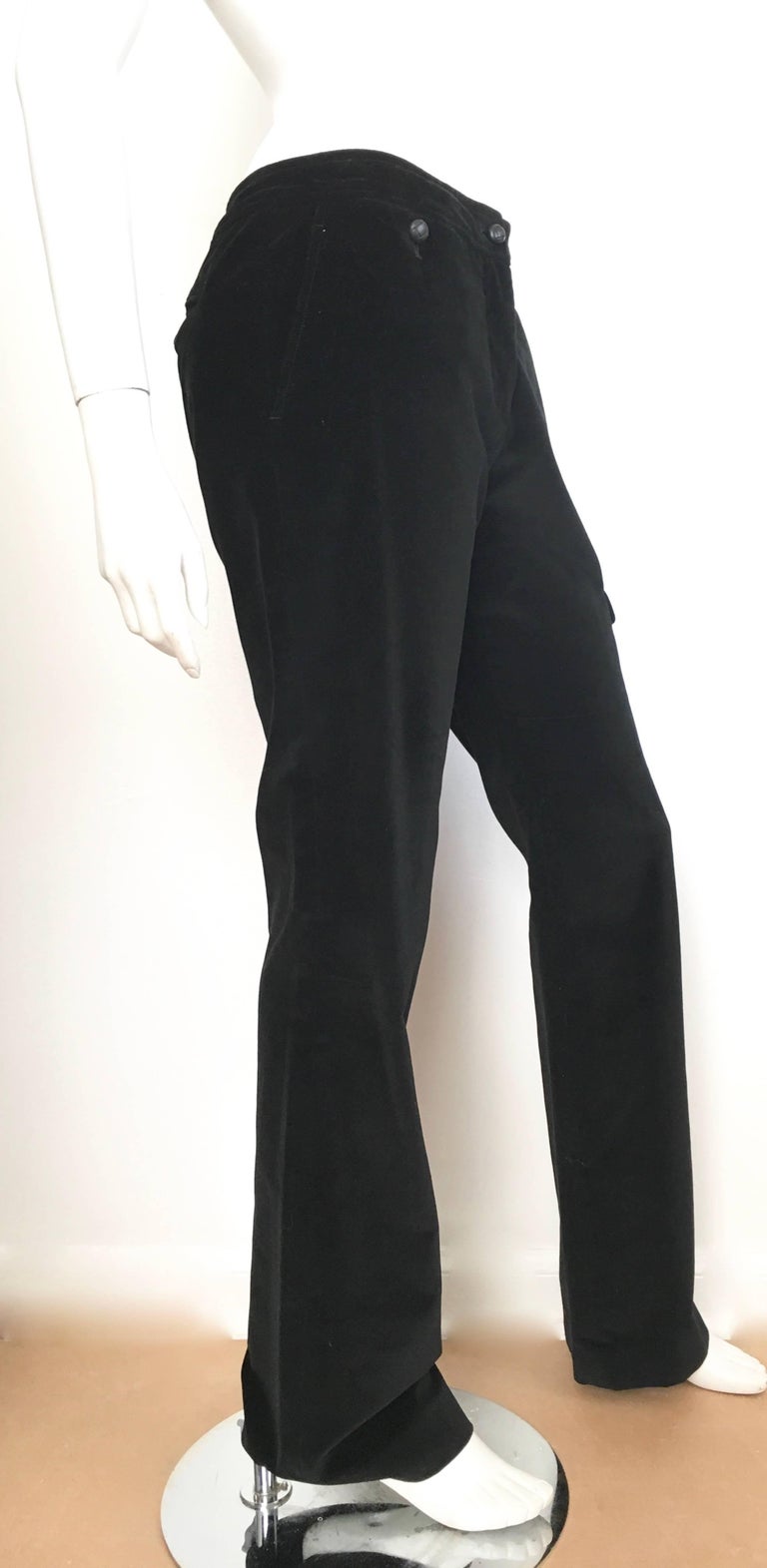 Yves Saint Laurent Rive Gauche Black Velvet Cargo Pants with Pockets Size 6. at 1stDibs saint