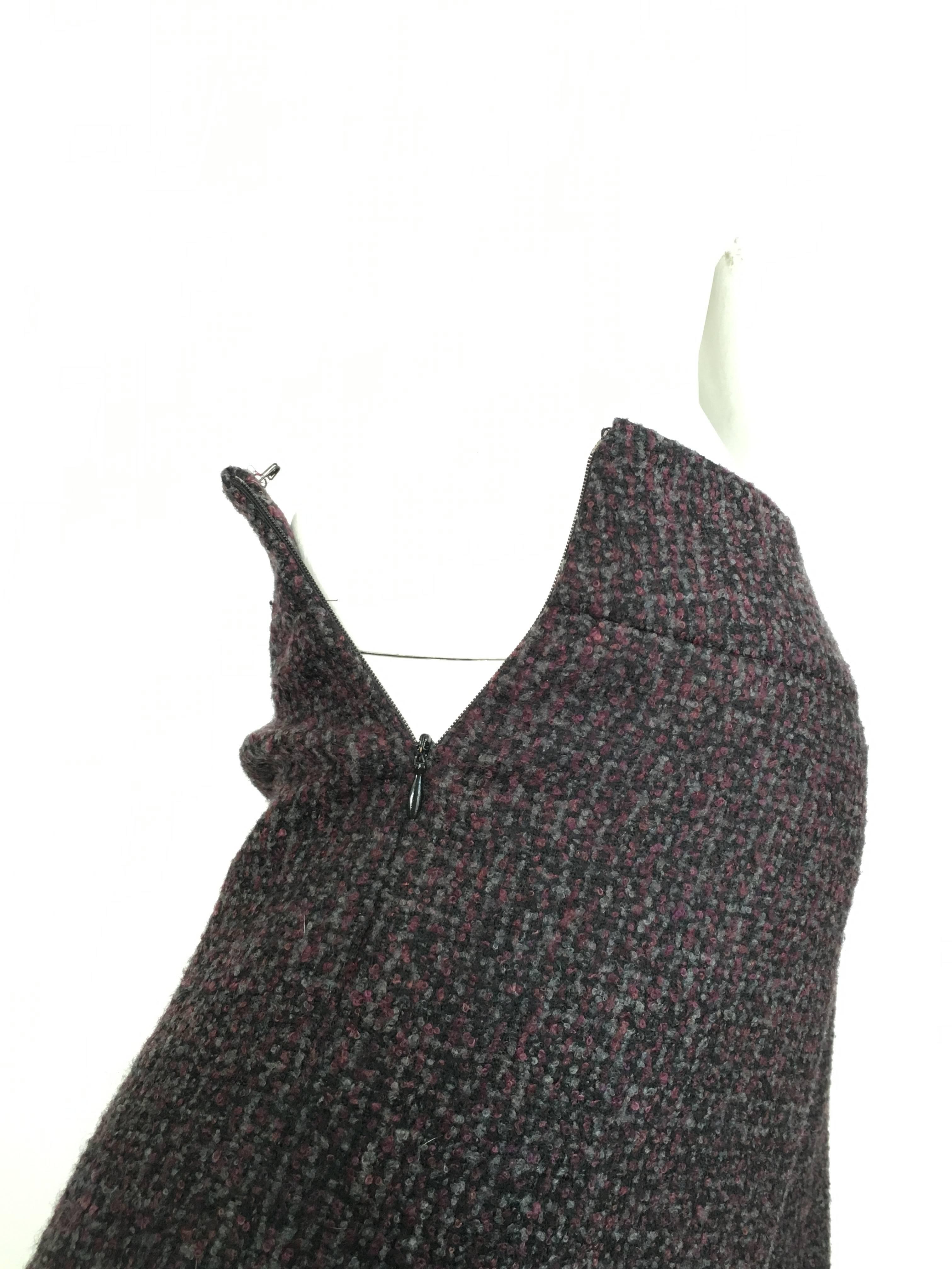 Oscar de la Renta Nubby Flannel Wool Pants Size 6. Made in Italy. For Sale 3