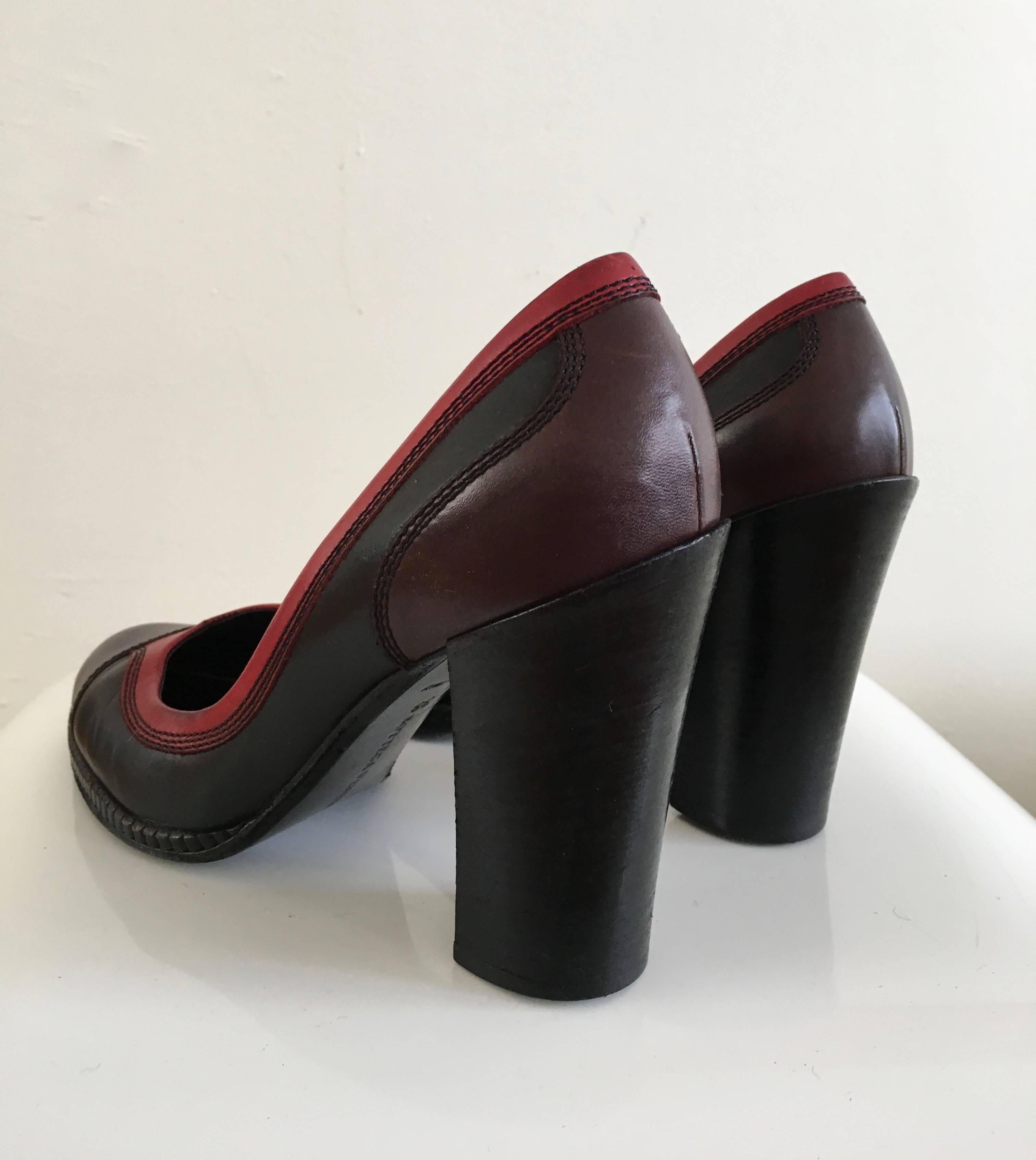 Bottega Veneta Chunky High Heel Leather Shoe Size 38. For Sale 1