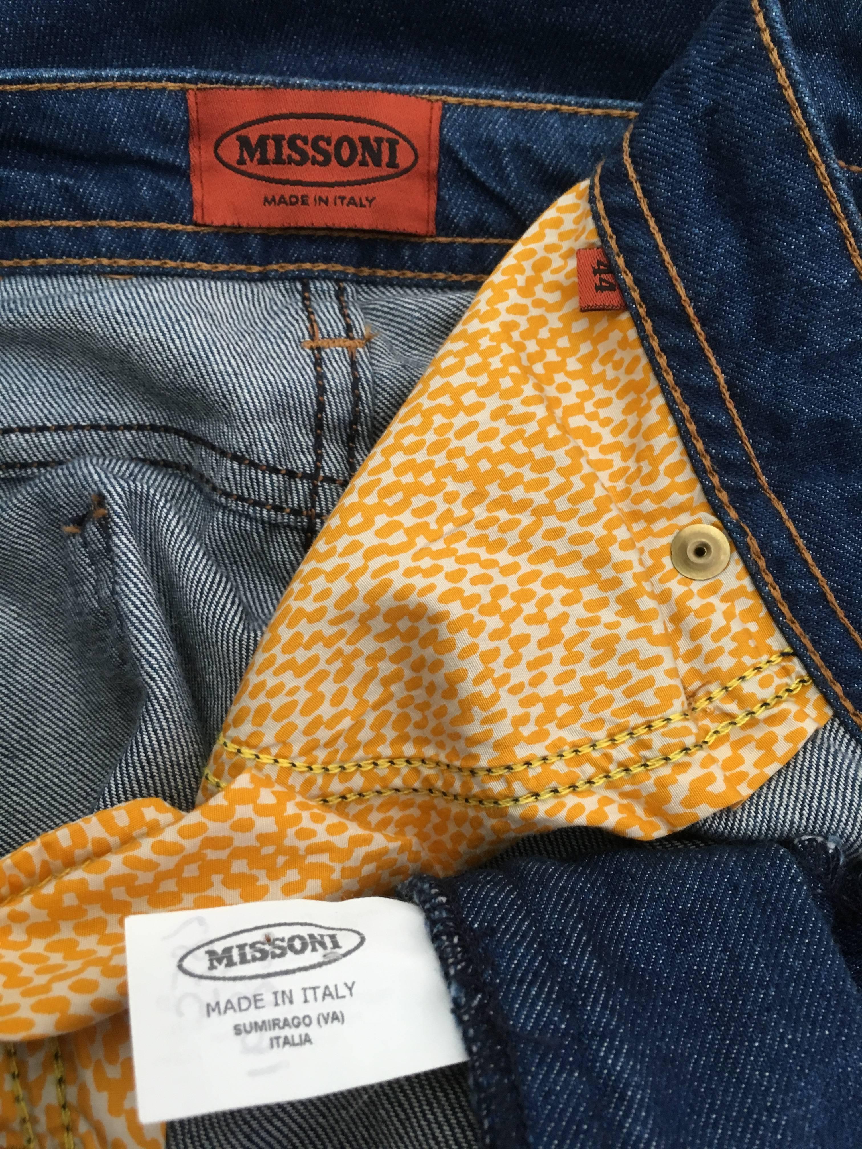 Missoni Denim Jeans Size 8 / 44. Never Worn.  For Sale 3