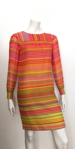 Geoffrey Beene 1980s Cotton Striped Dress Size 4 /6.