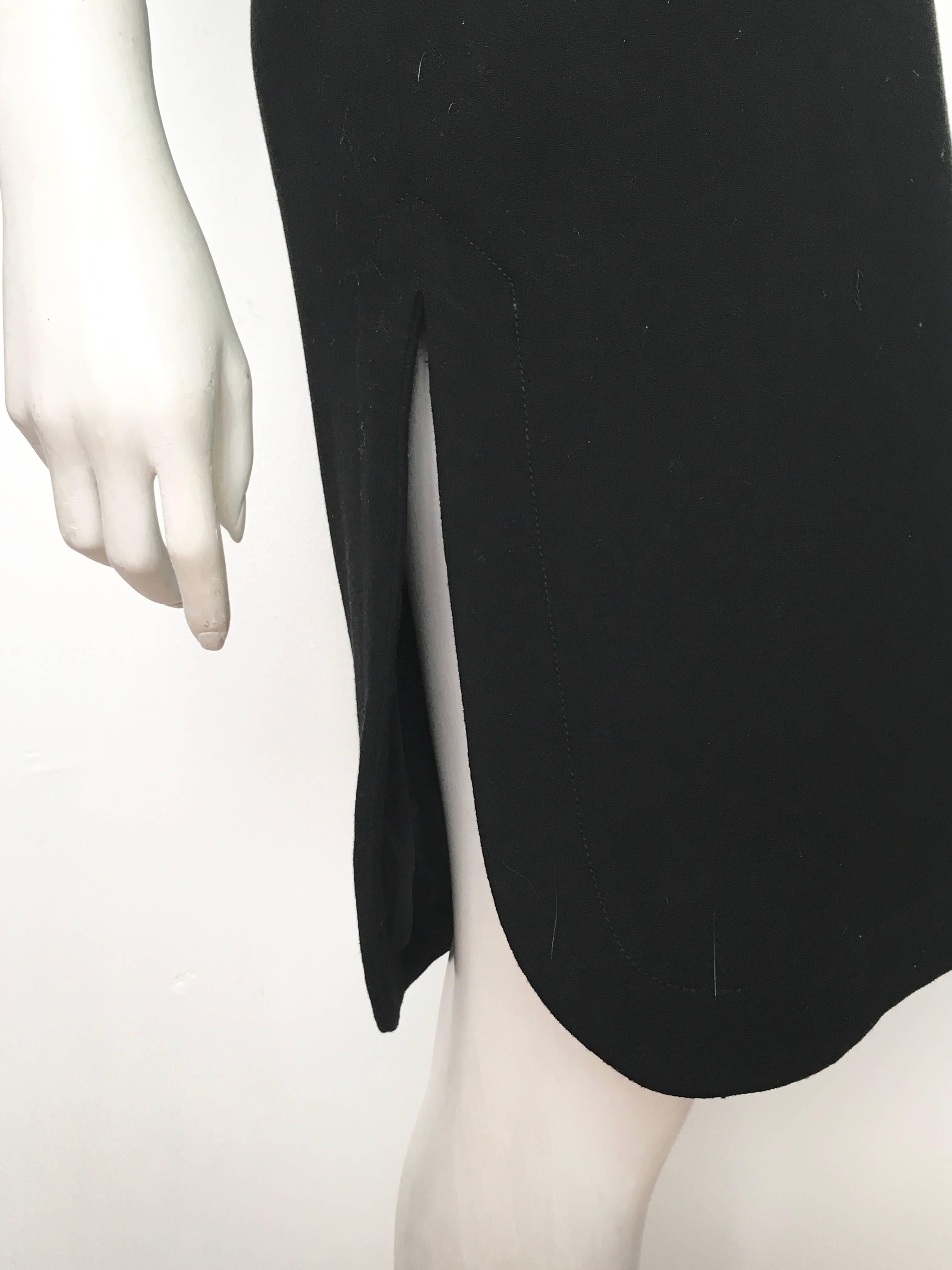 Pierre Cardin for Saks Fifth Avenue 1971 Black Wool Sleeveless Dress Size 6. 2