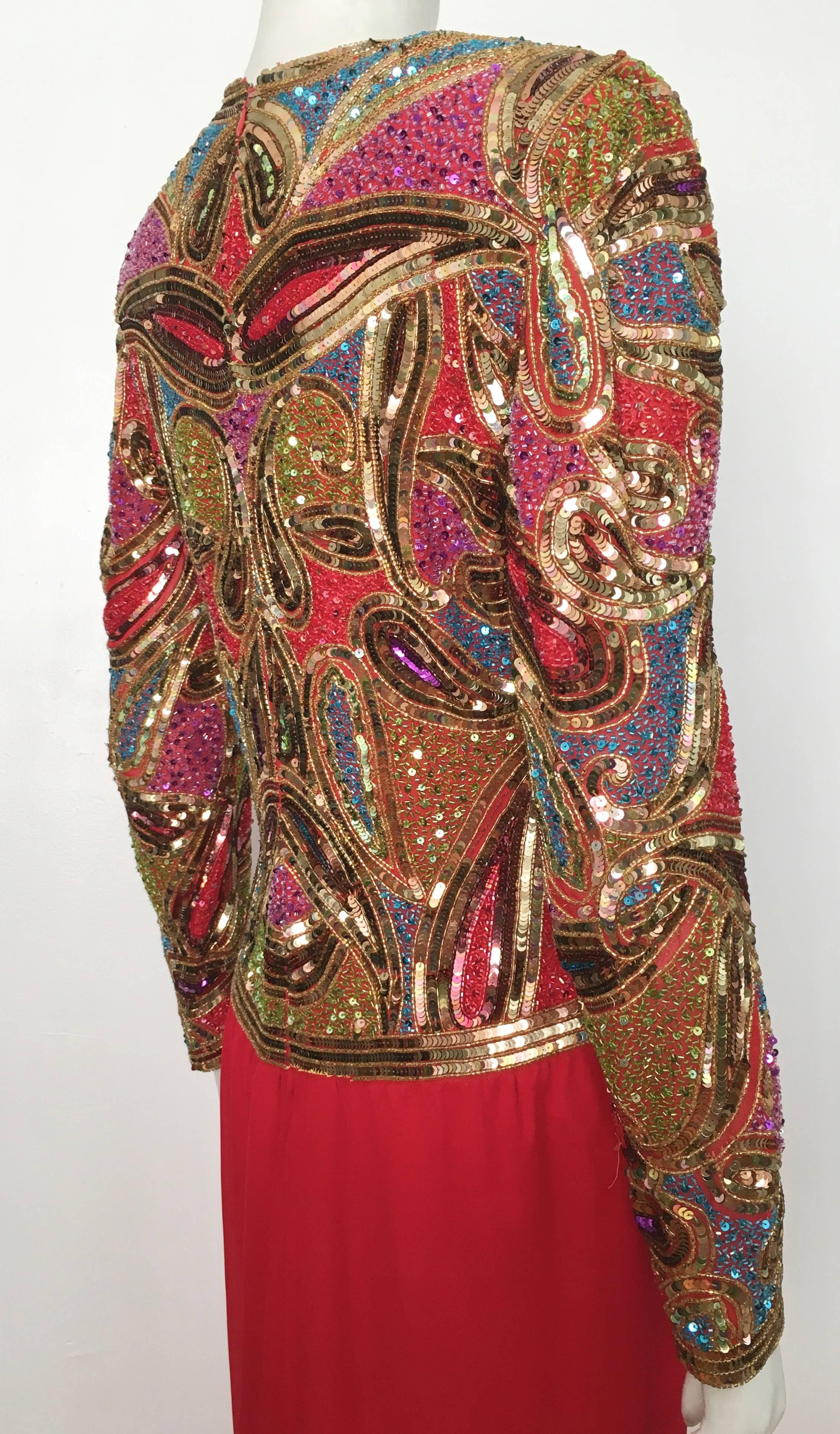 Naeem Khan 1980s Silk and Beaded Gown Size 8. For Sale 1