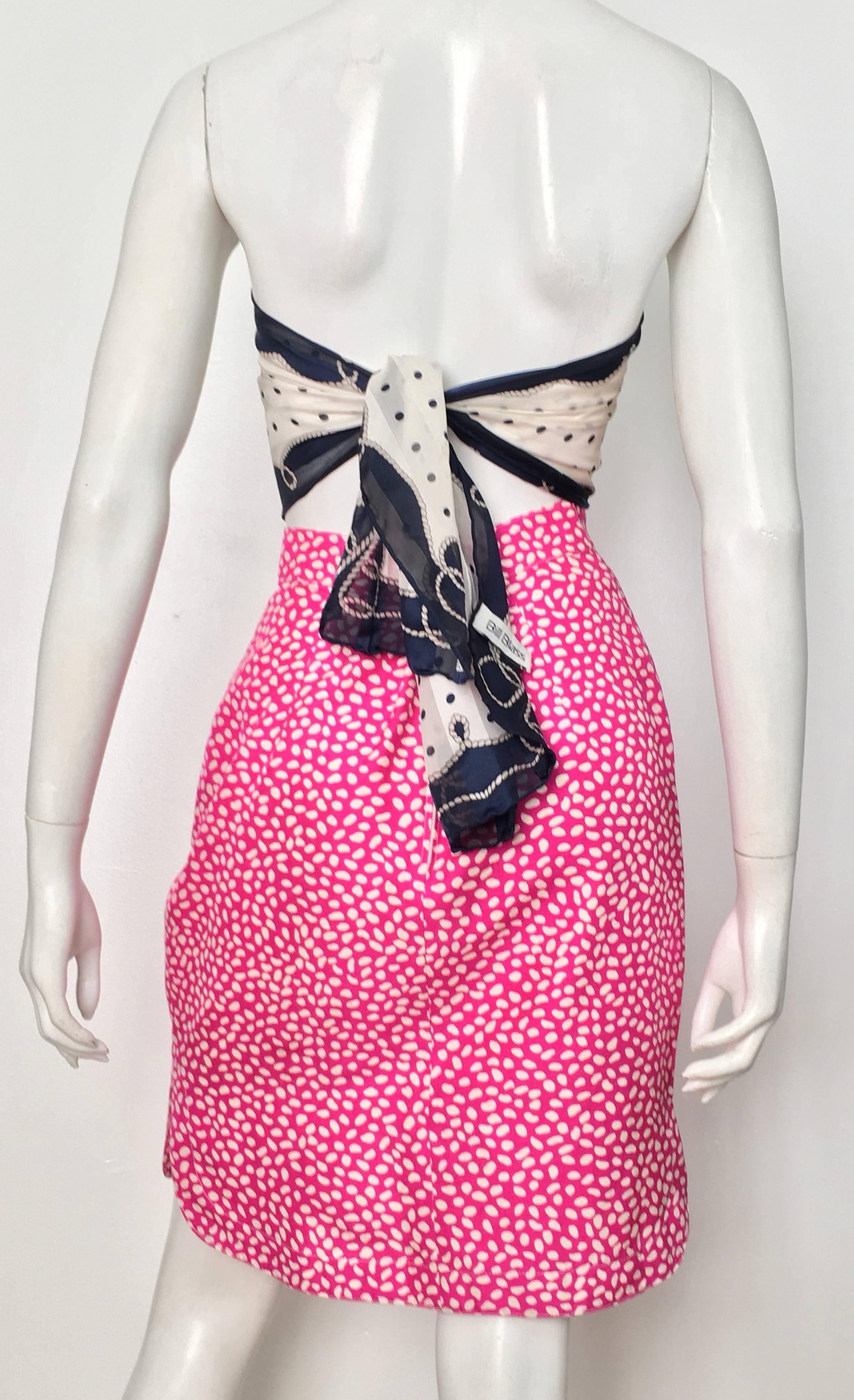 Louis Feraud 1980s Cotton Pink Skirt Size 6.  For Sale 7