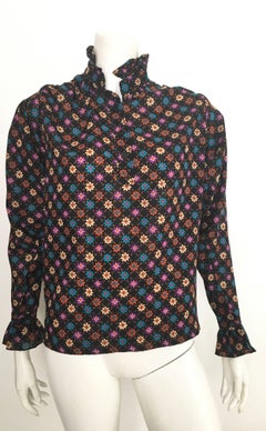 Yves Saint Laurent YSL Rive Gauche 1976 Russian Collection Peasant Blouse Size 4