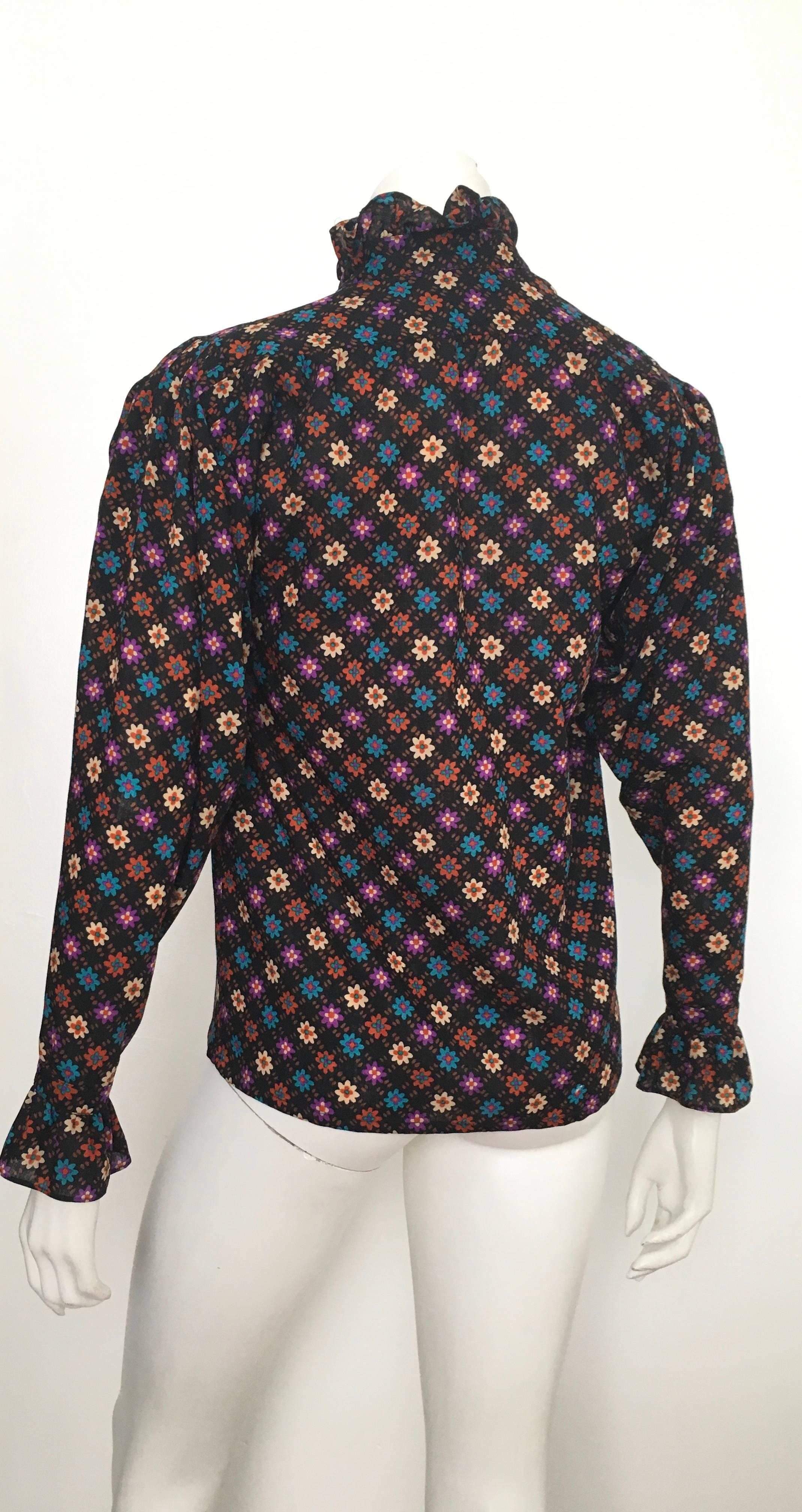 Yves Saint Laurent YSL Rive Gauche 1976 Russian Collection Peasant Blouse Size 4 For Sale 3