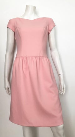 Ralph Lauren Collection Purple Label Pink Wool Shift Dress with Pockets Size 6.