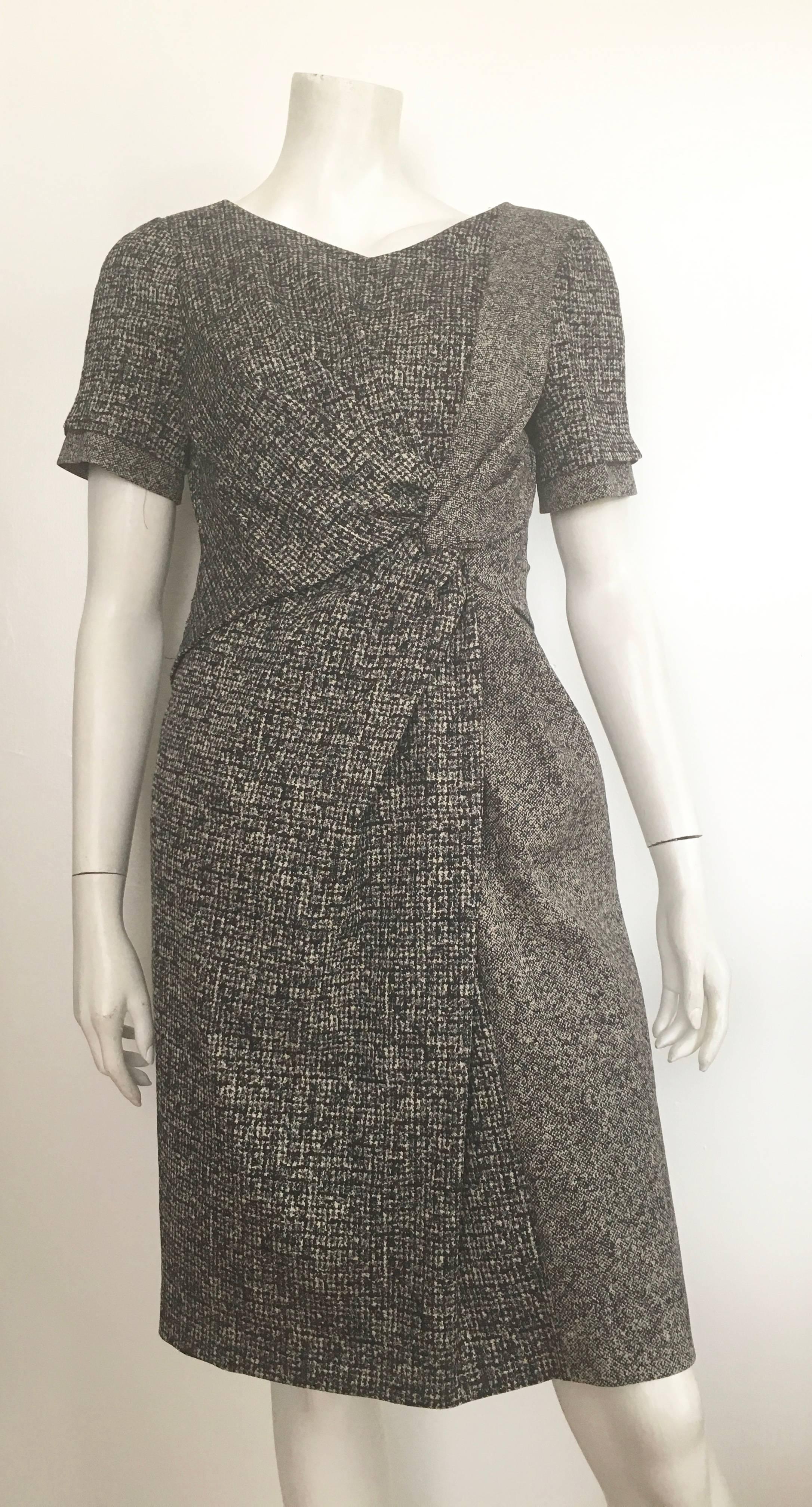 Paule Ka Cotton Black & Grey Casual Dress Size 10 / 12. In Excellent Condition For Sale In Atlanta, GA