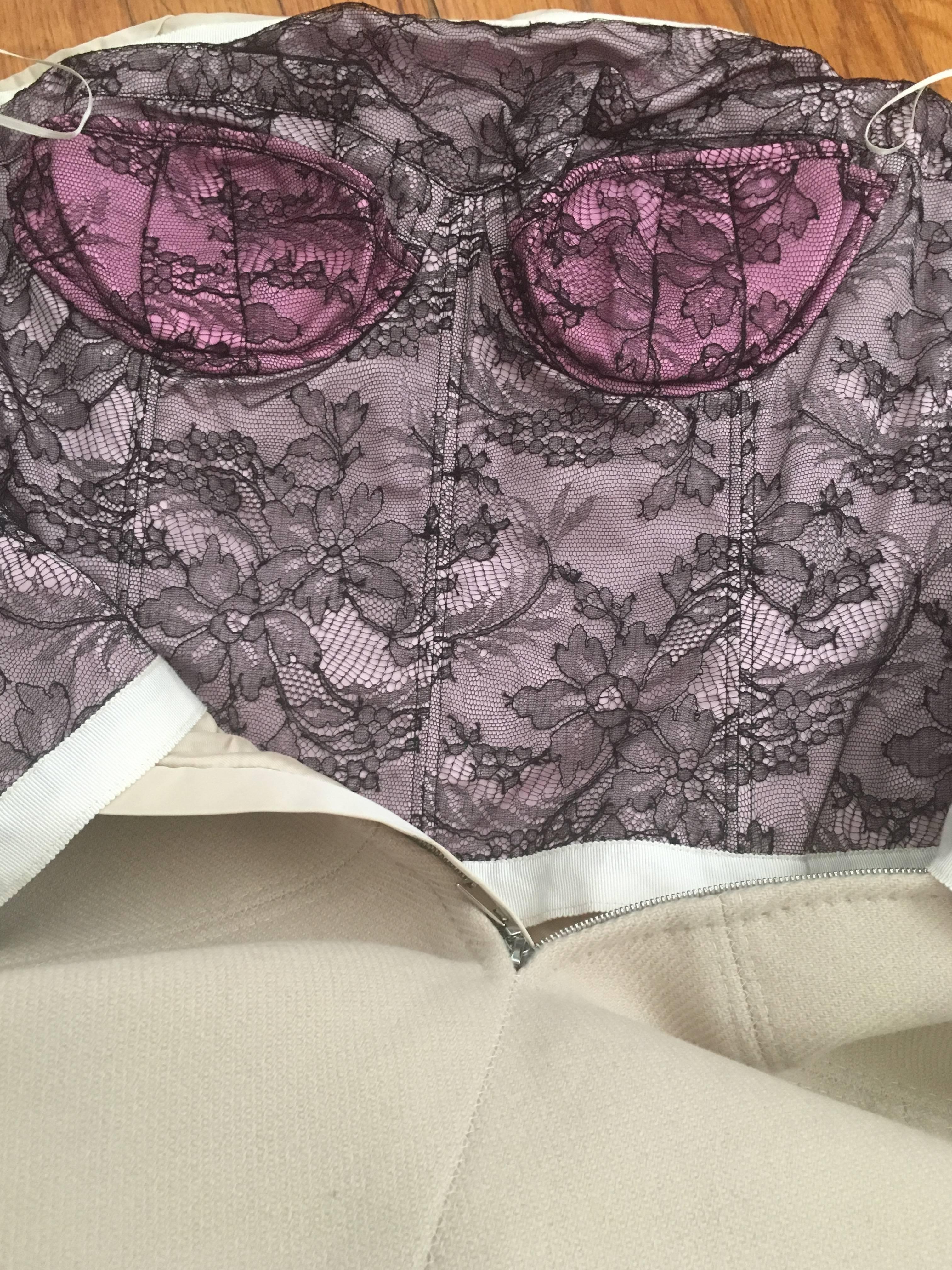 Louis Vuitton Cream Strapless Mini Dress Size 38 / 6 For Sale 10