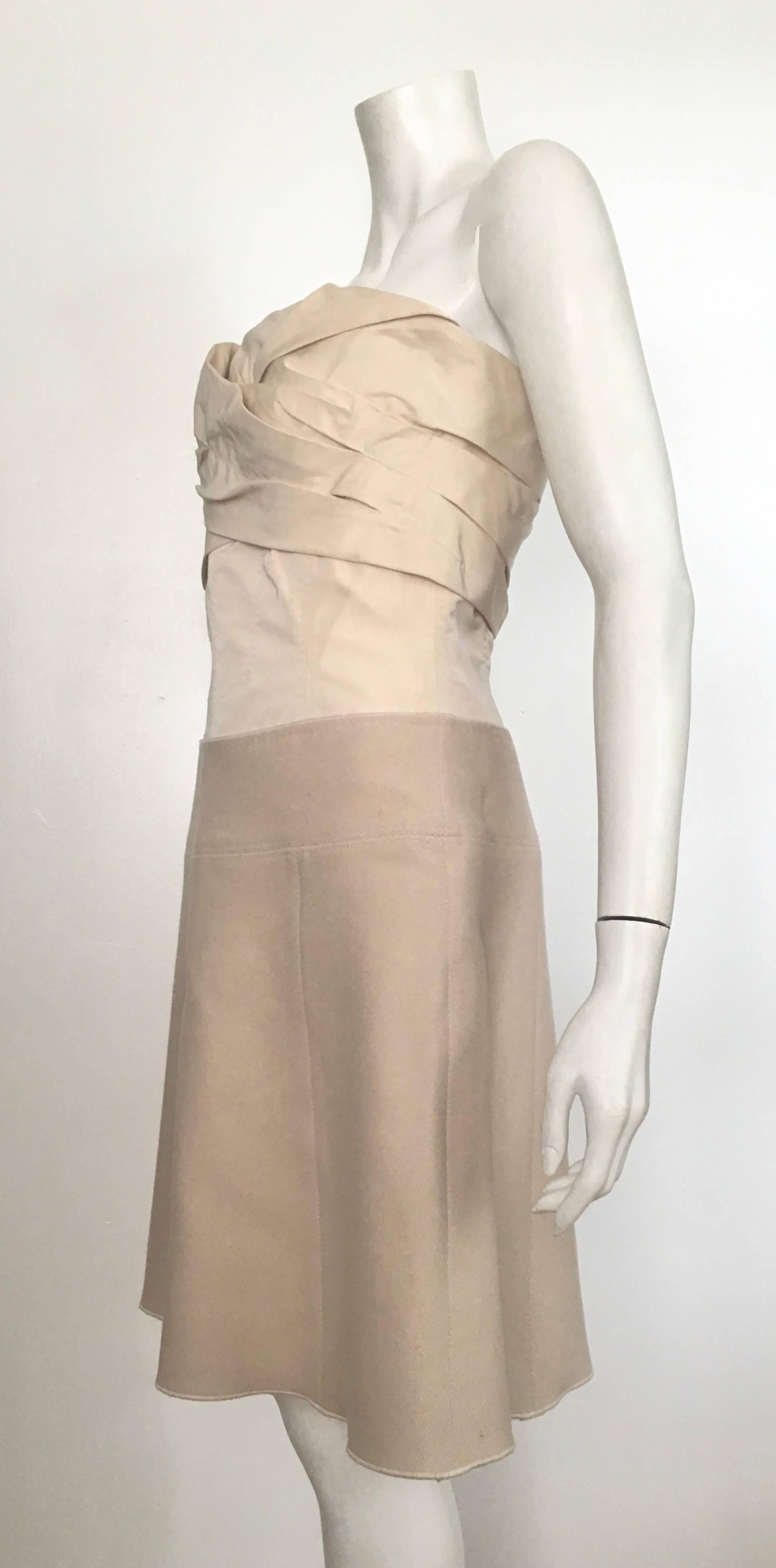 Women's or Men's Louis Vuitton Cream Strapless Mini Dress Size 38 / 6 For Sale