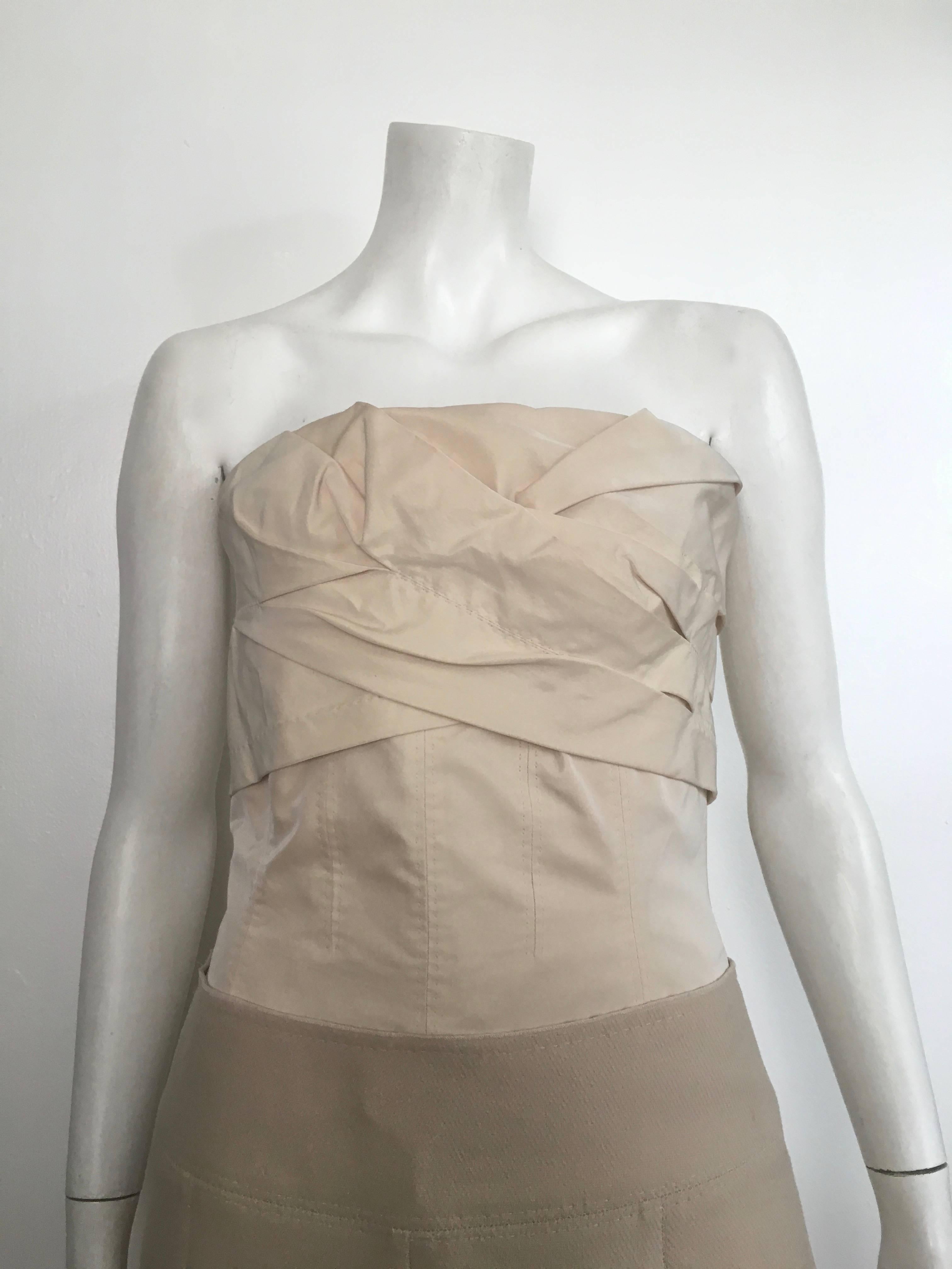 Louis Vuitton Cream Strapless Mini Dress Size 38 / 6 For Sale 3