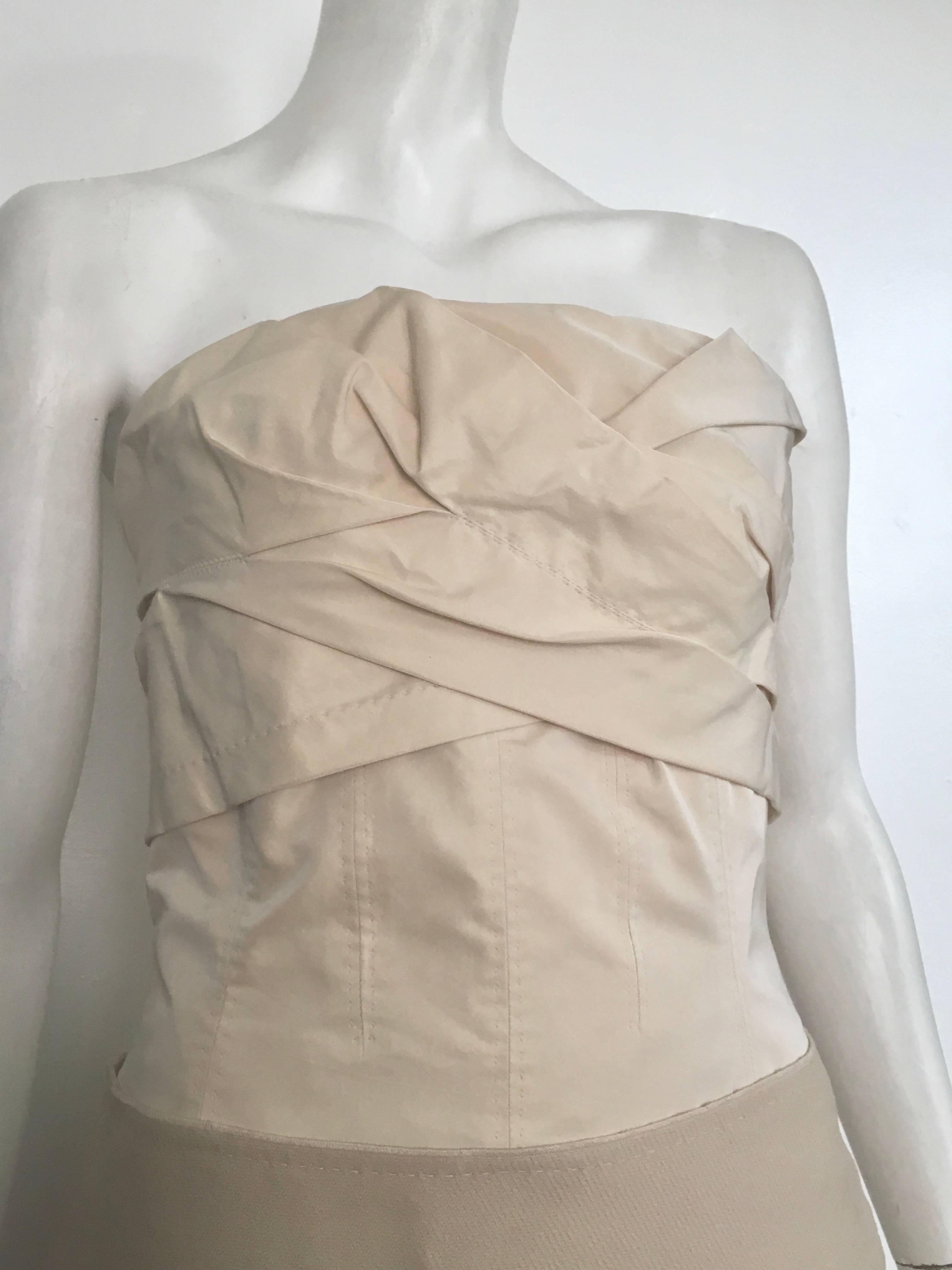Louis Vuitton Cream Strapless Mini Dress Size 38 / 6 For Sale 4