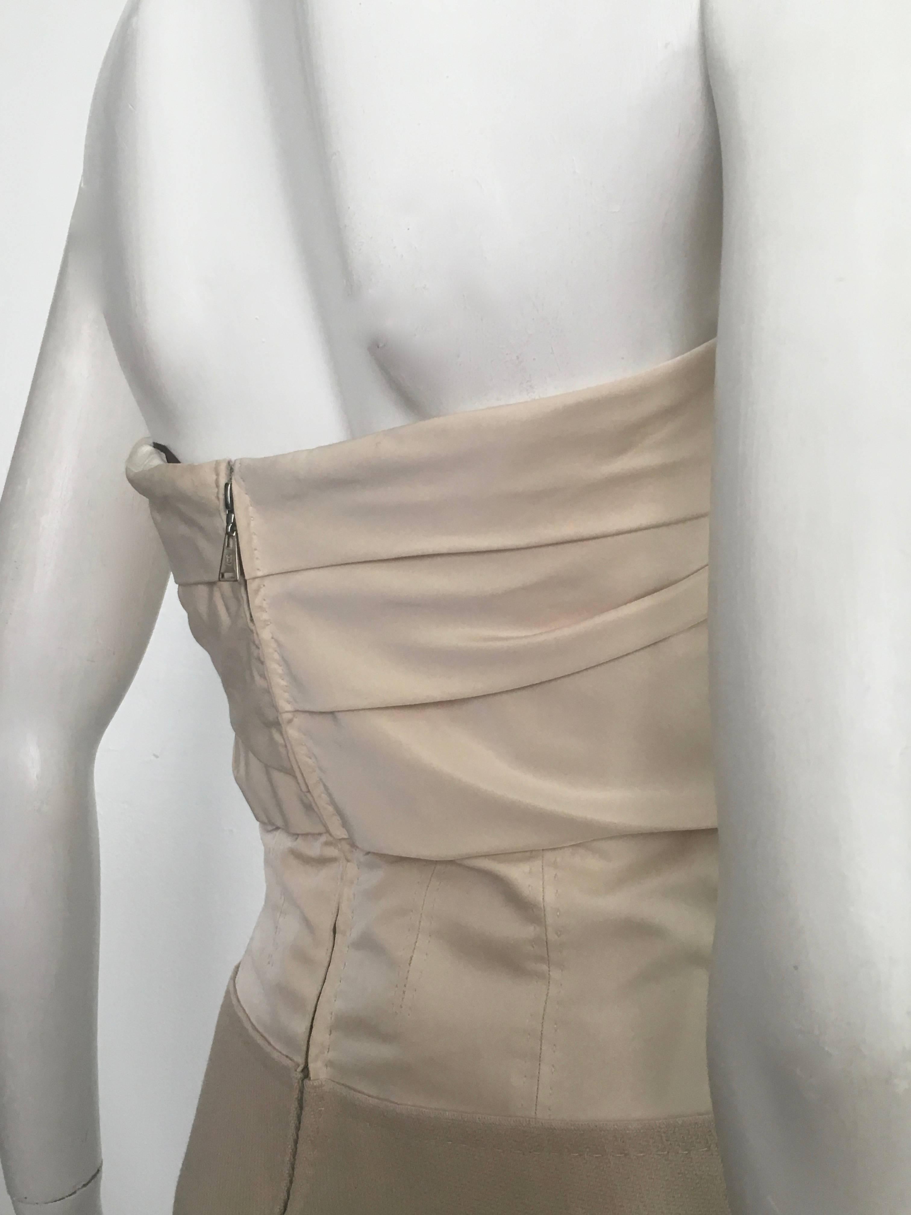 Louis Vuitton Cream Strapless Mini Dress Size 38 / 6 For Sale 7