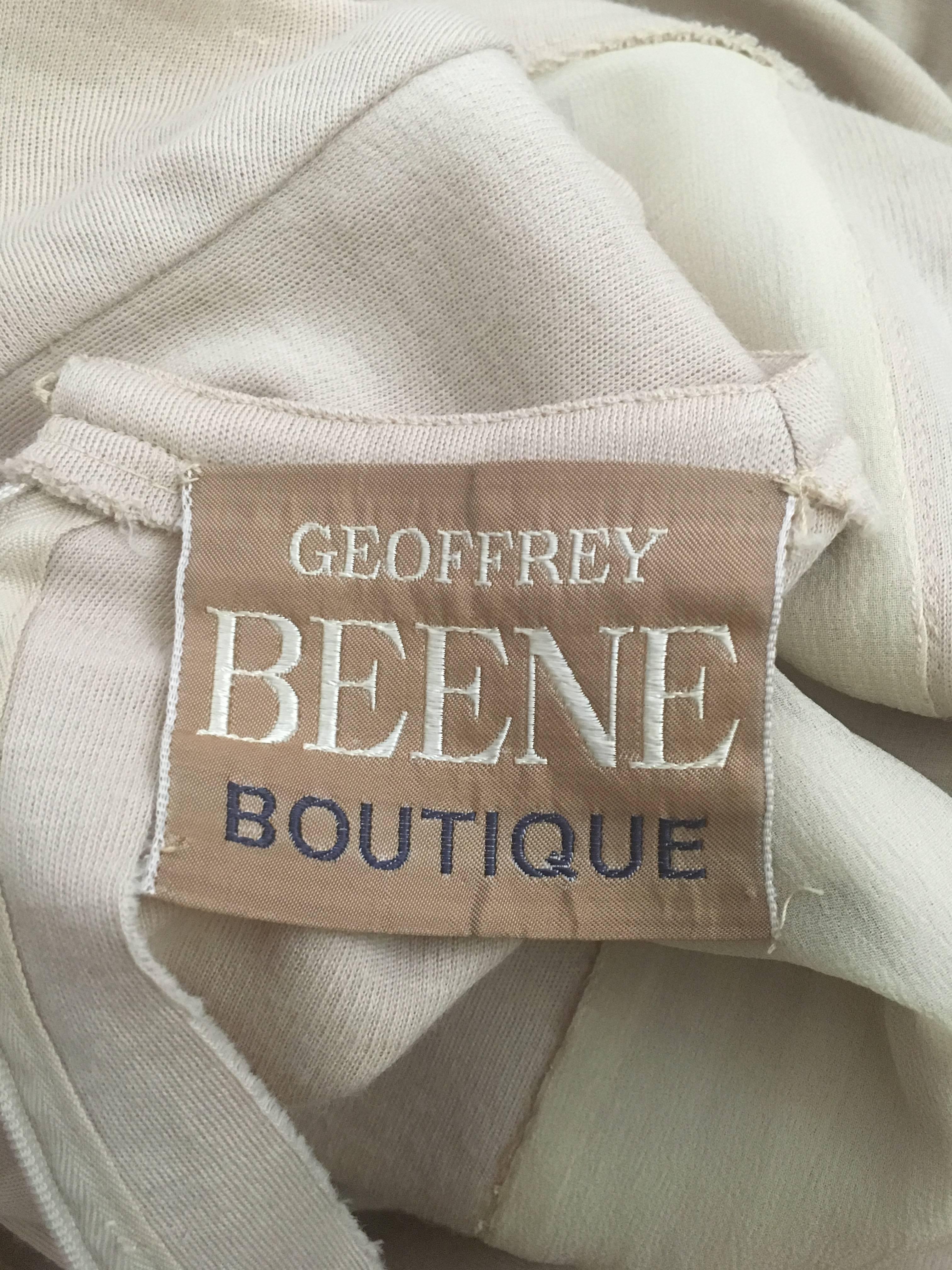 Geoffrey Beene Boutique 1970s Wool Knit Tan Long Sleeve Dress Size 8. For Sale 9
