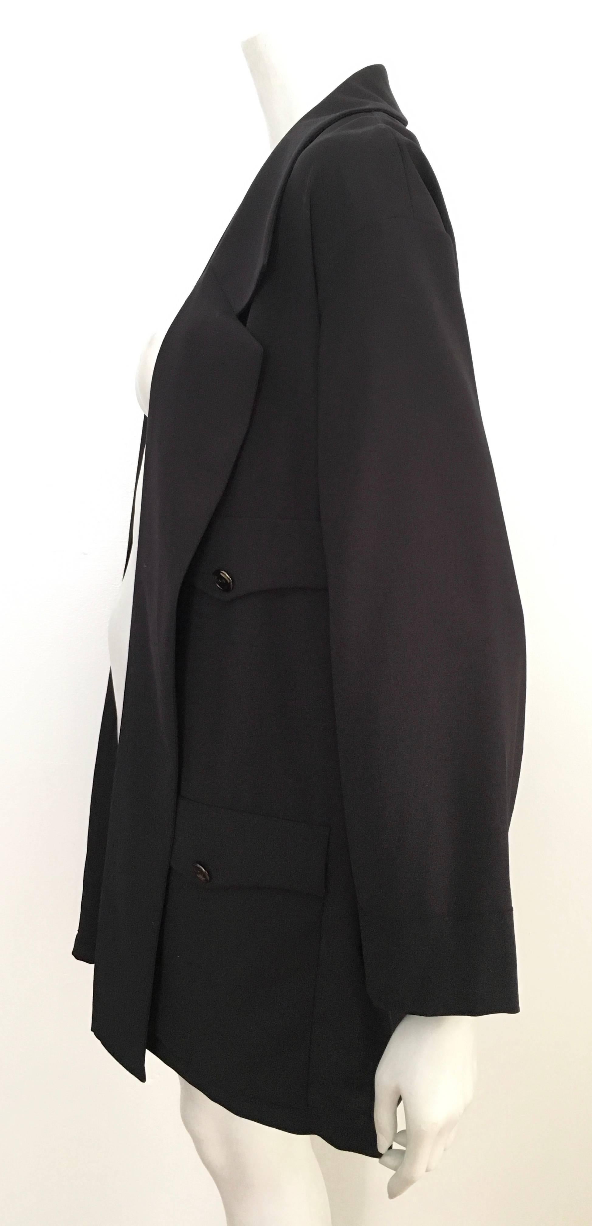 Karl Lagerfeld 1990s Navy Wool Smock Jacket Size 10.  For Sale 2