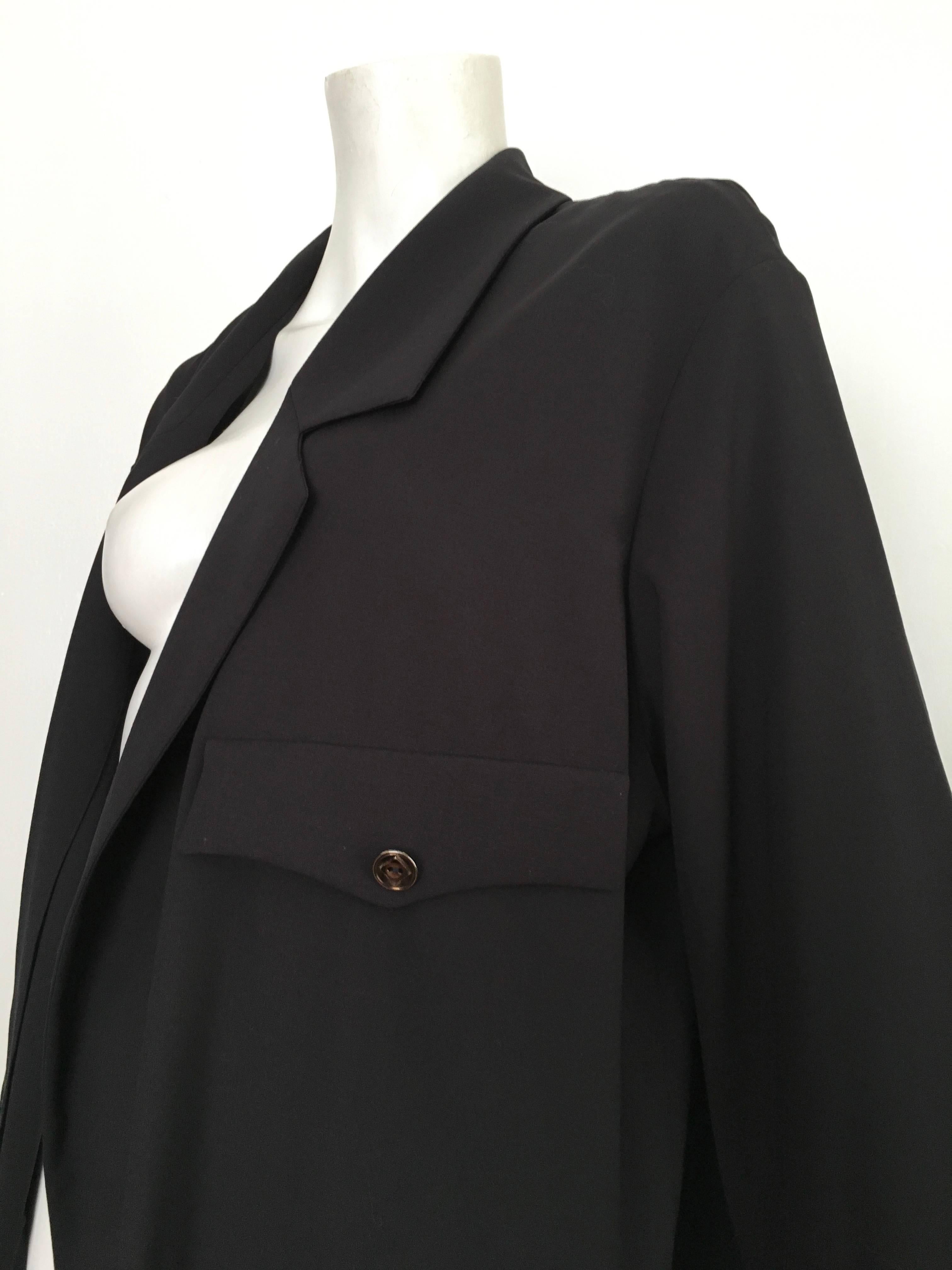 Karl Lagerfeld 1990s Navy Wool Smock Jacket Size 10.  For Sale 4
