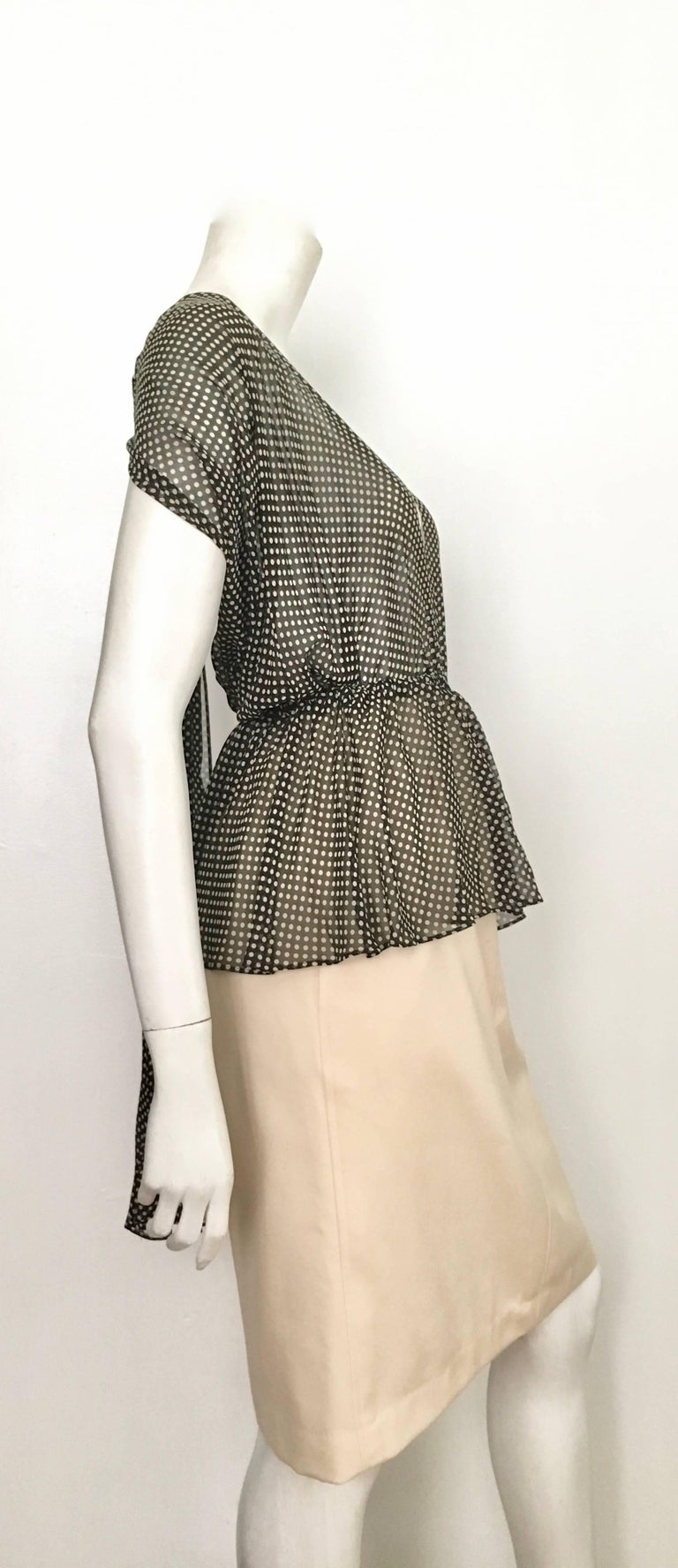1980s Yves Saint Laurent Silk Dot Top