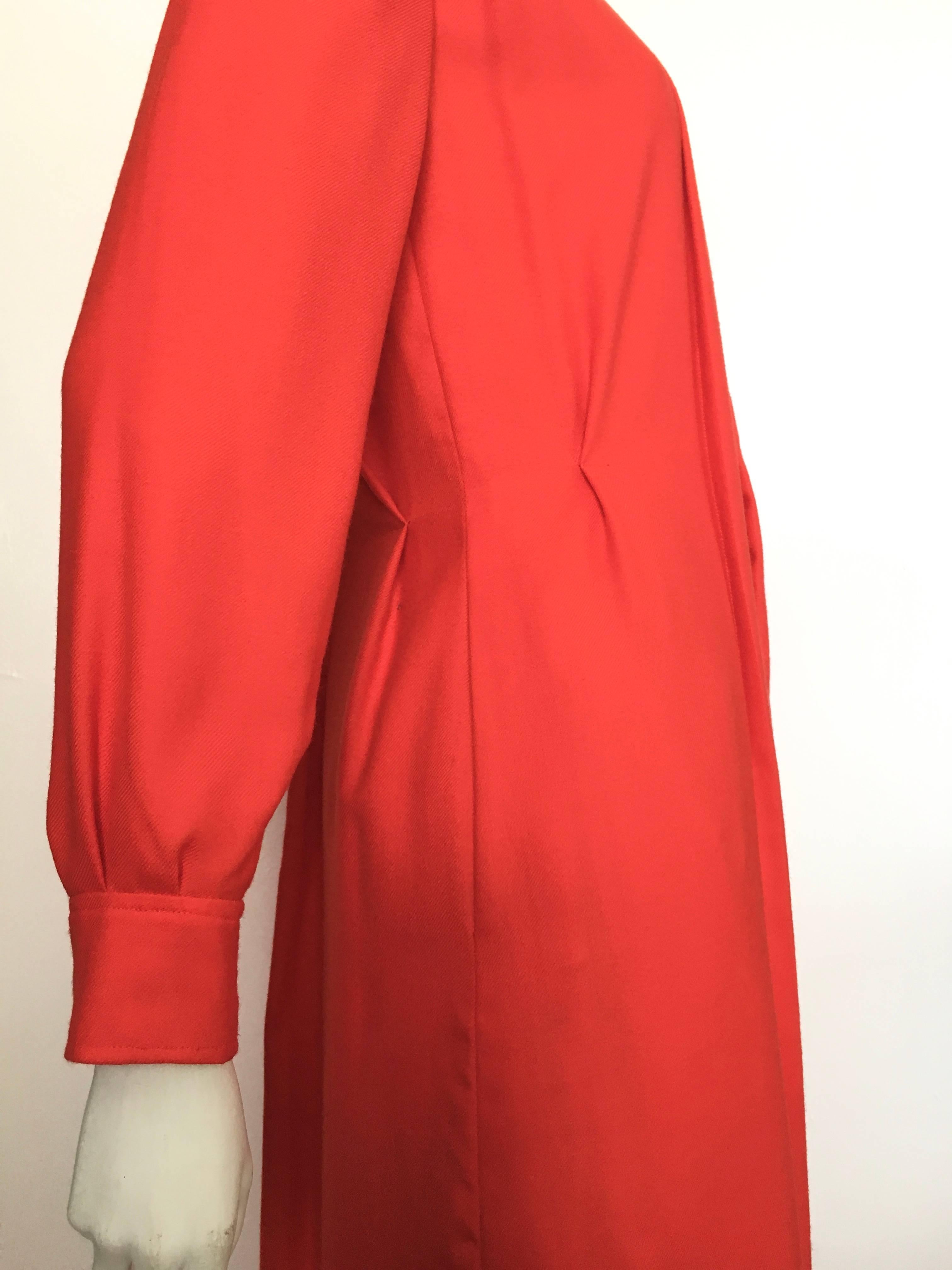 Women's or Men's Courreges Red Wool Long Sleeve Dress with Pockets, 1980s  For Sale