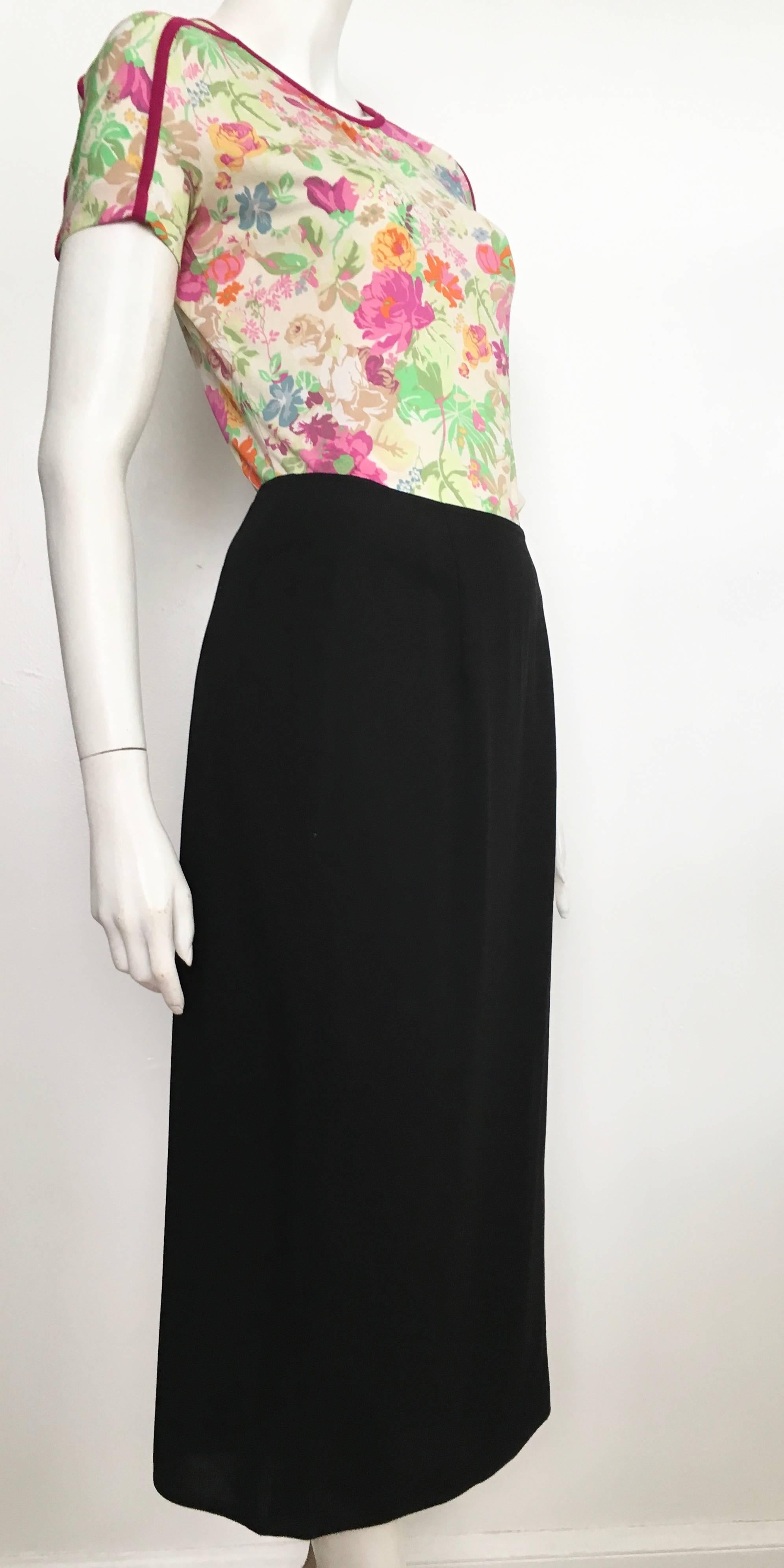 Donna Karan 1990s Black Wool Long Skirt Made in Italy Size 6. For Sale 3