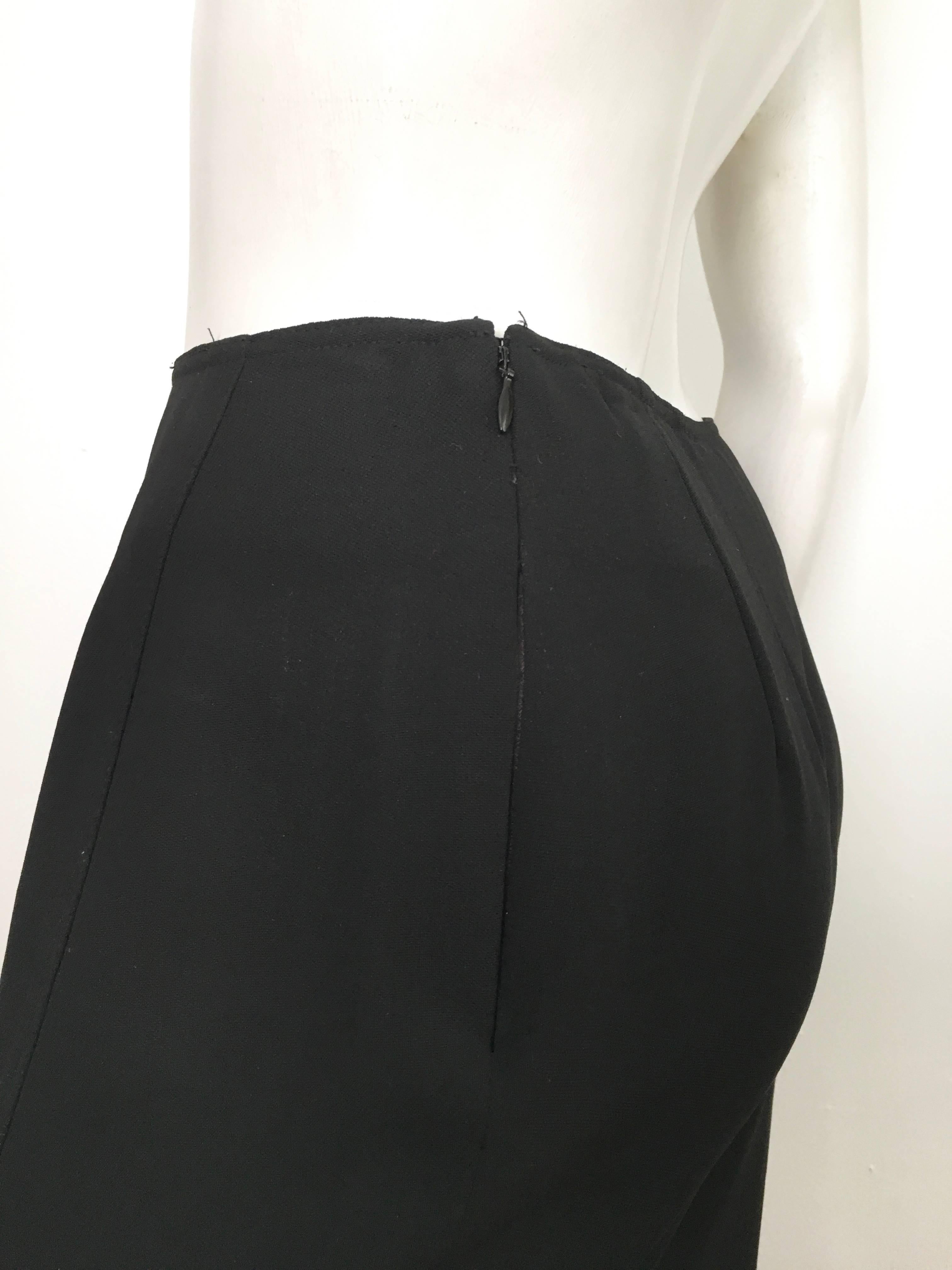 Donna Karan 1990s Black Wool Long Skirt Made in Italy Size 6. For Sale 7