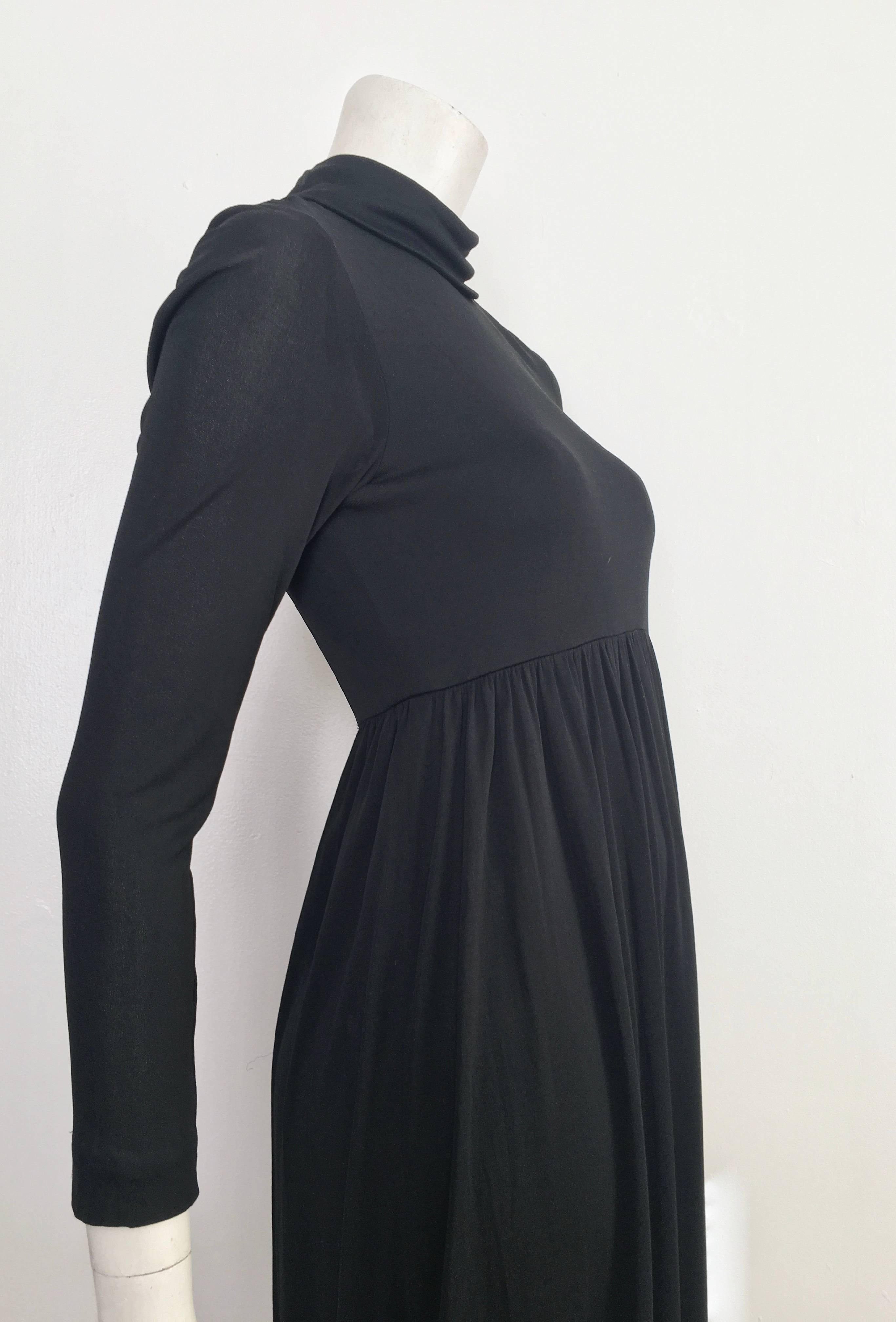 Joseph Magnin 1960s Black Jersey Maxi Dress Size 4.  For Sale 1