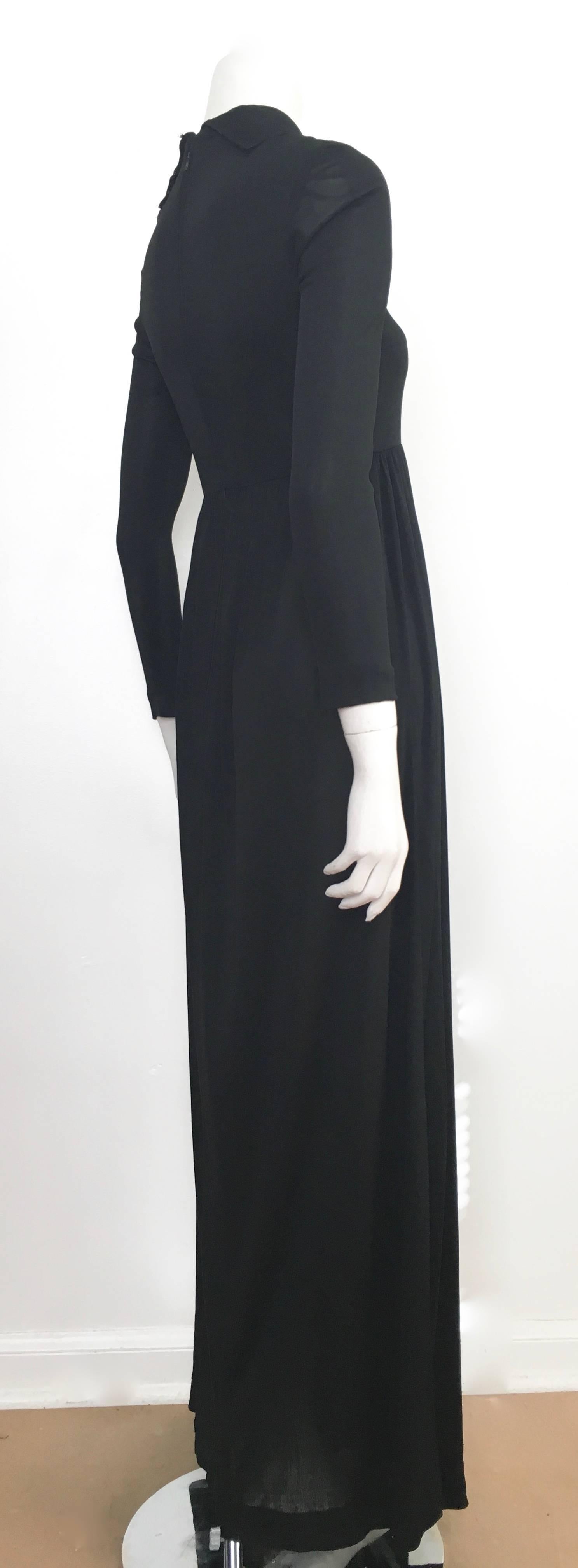 Joseph Magnin 1960s Black Jersey Maxi Dress Size 4.  For Sale 2