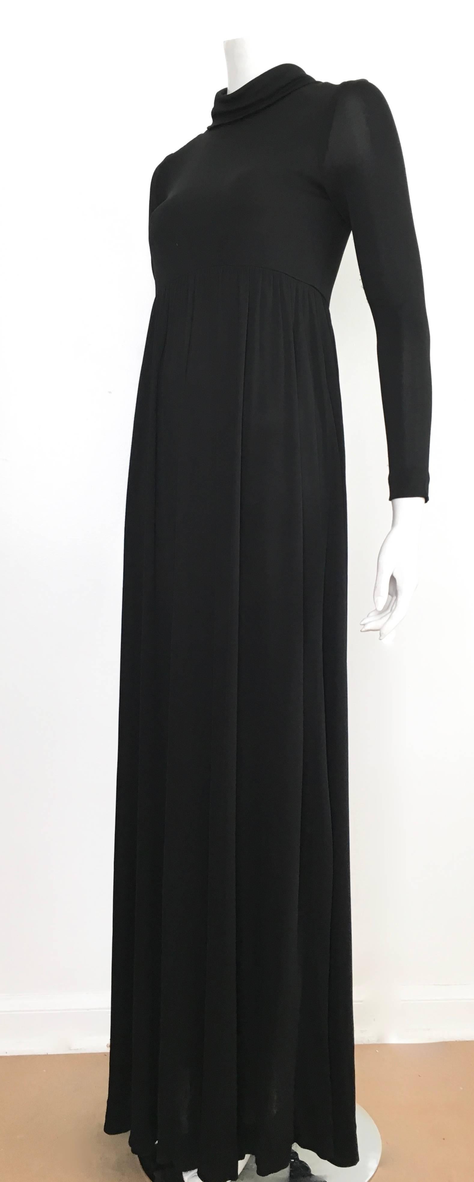Joseph Magnin 1960s Black Jersey Maxi Dress Size 4.  For Sale 5