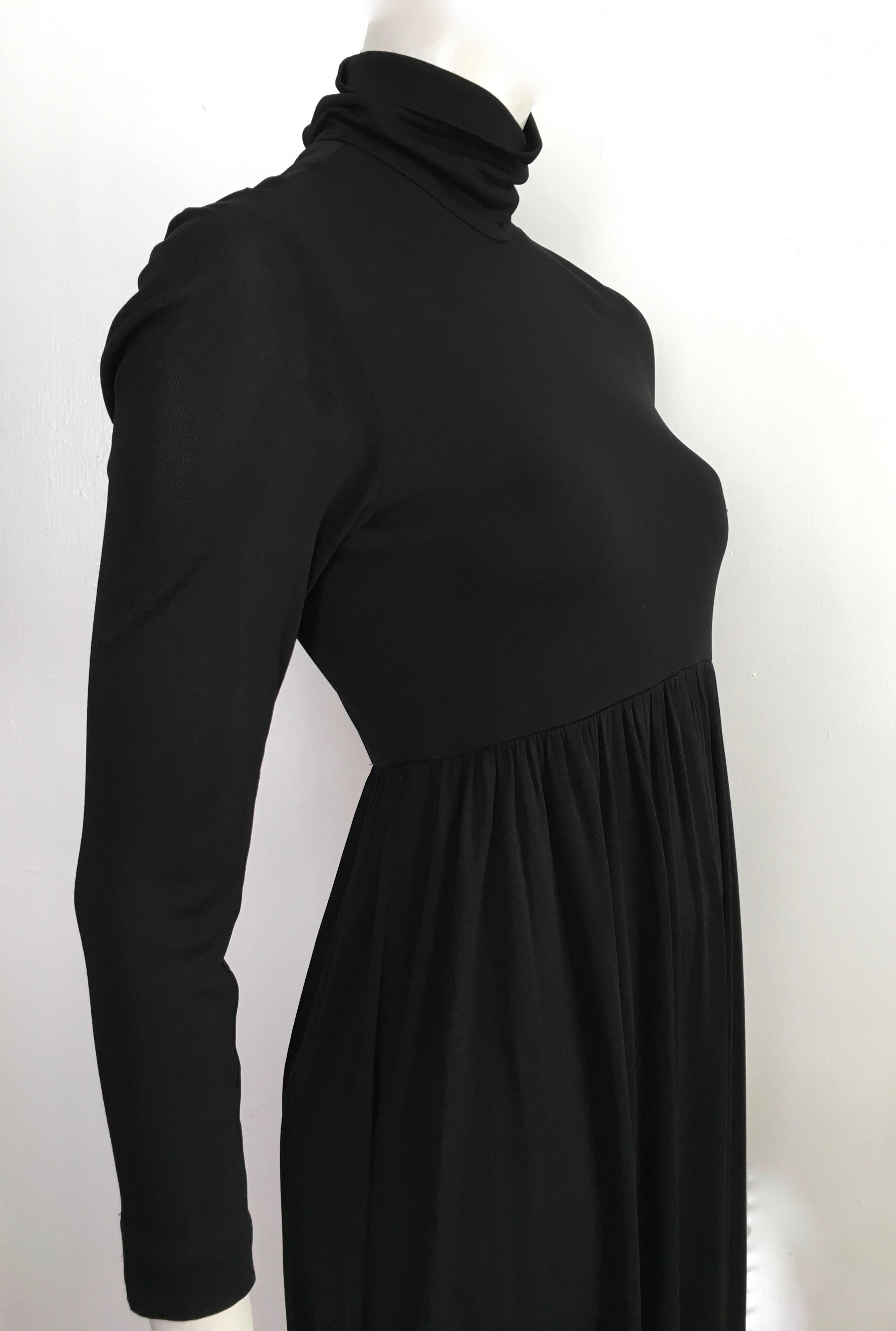 Joseph Magnin 1960s Black Jersey Maxi Dress Size 4.  For Sale 8