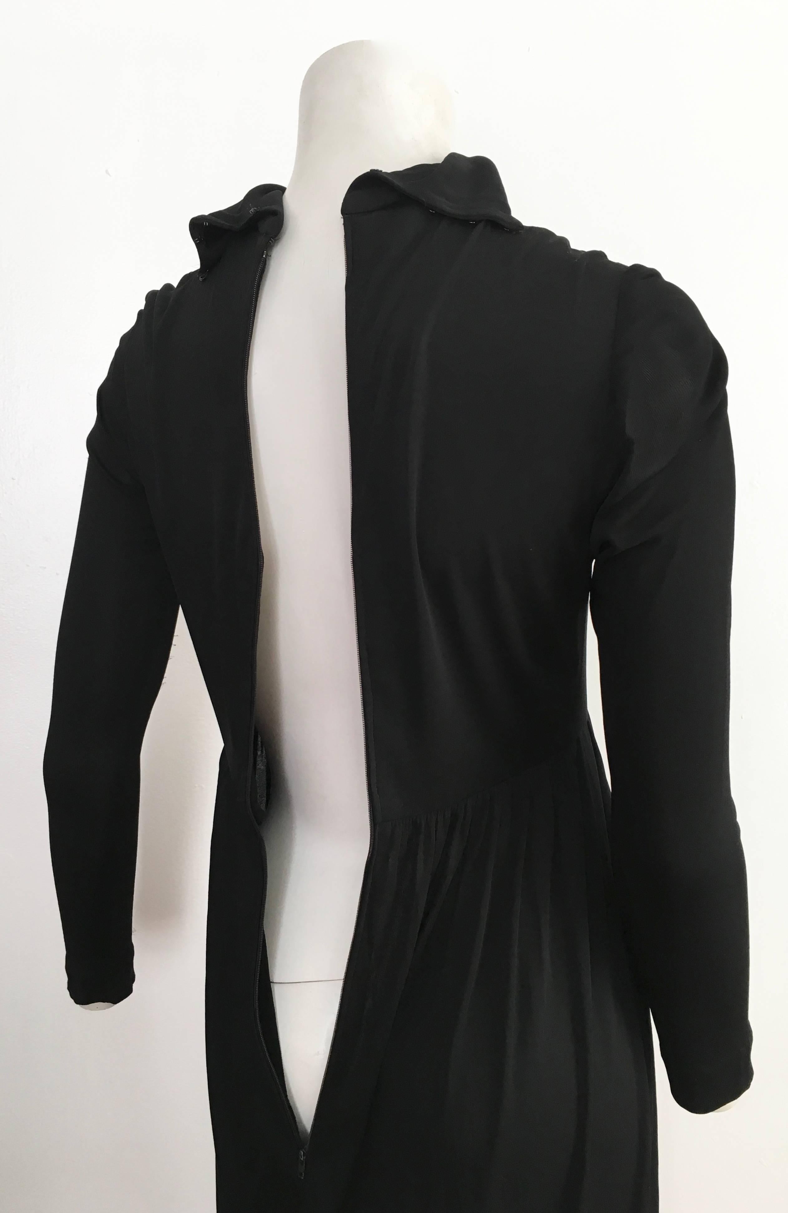 Joseph Magnin 1960s Black Jersey Maxi Dress Size 4.  For Sale 9