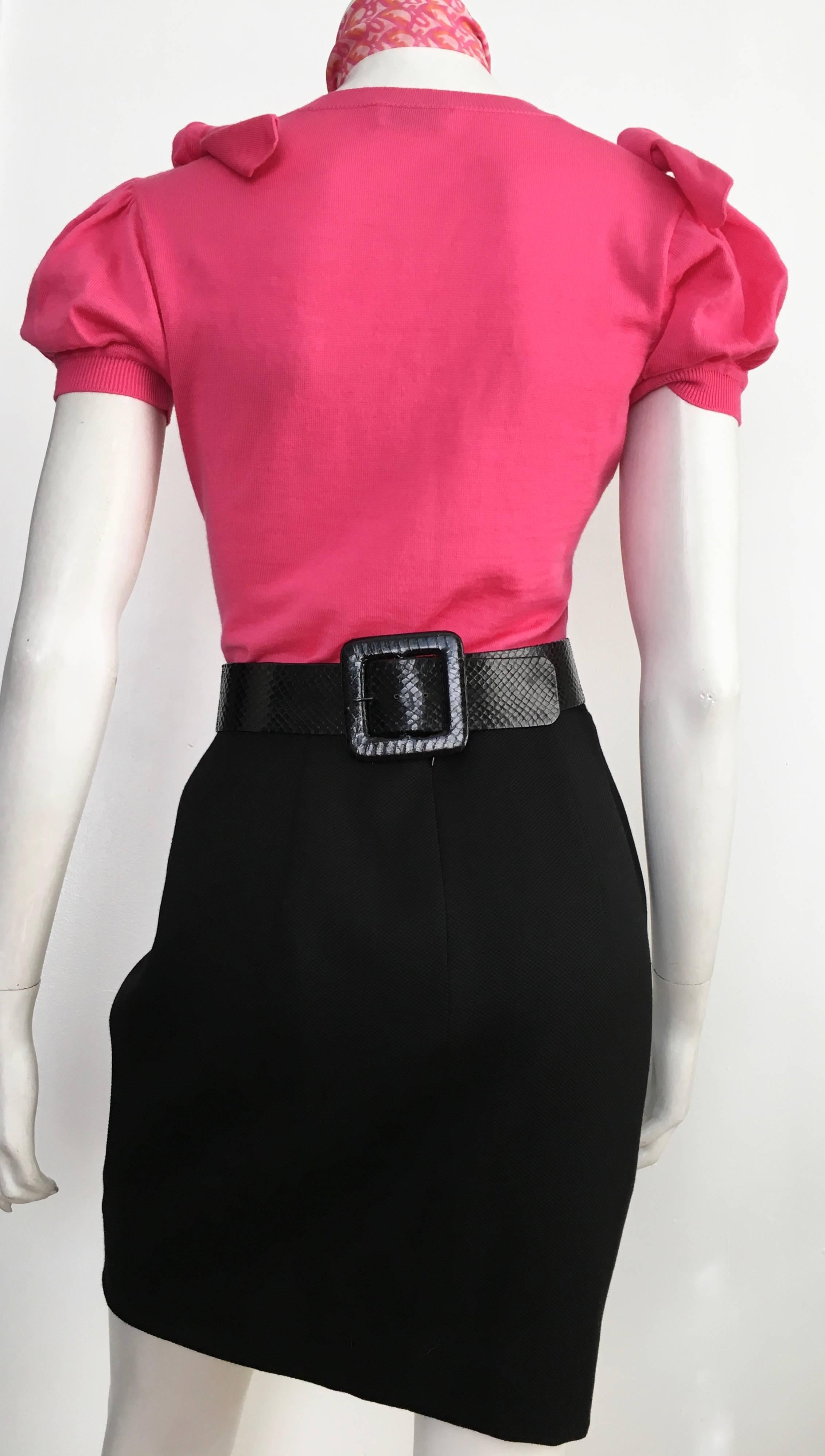 Karl Lagerfeld 1990s Black Wool Pencil Skirt Size 6. For Sale 2