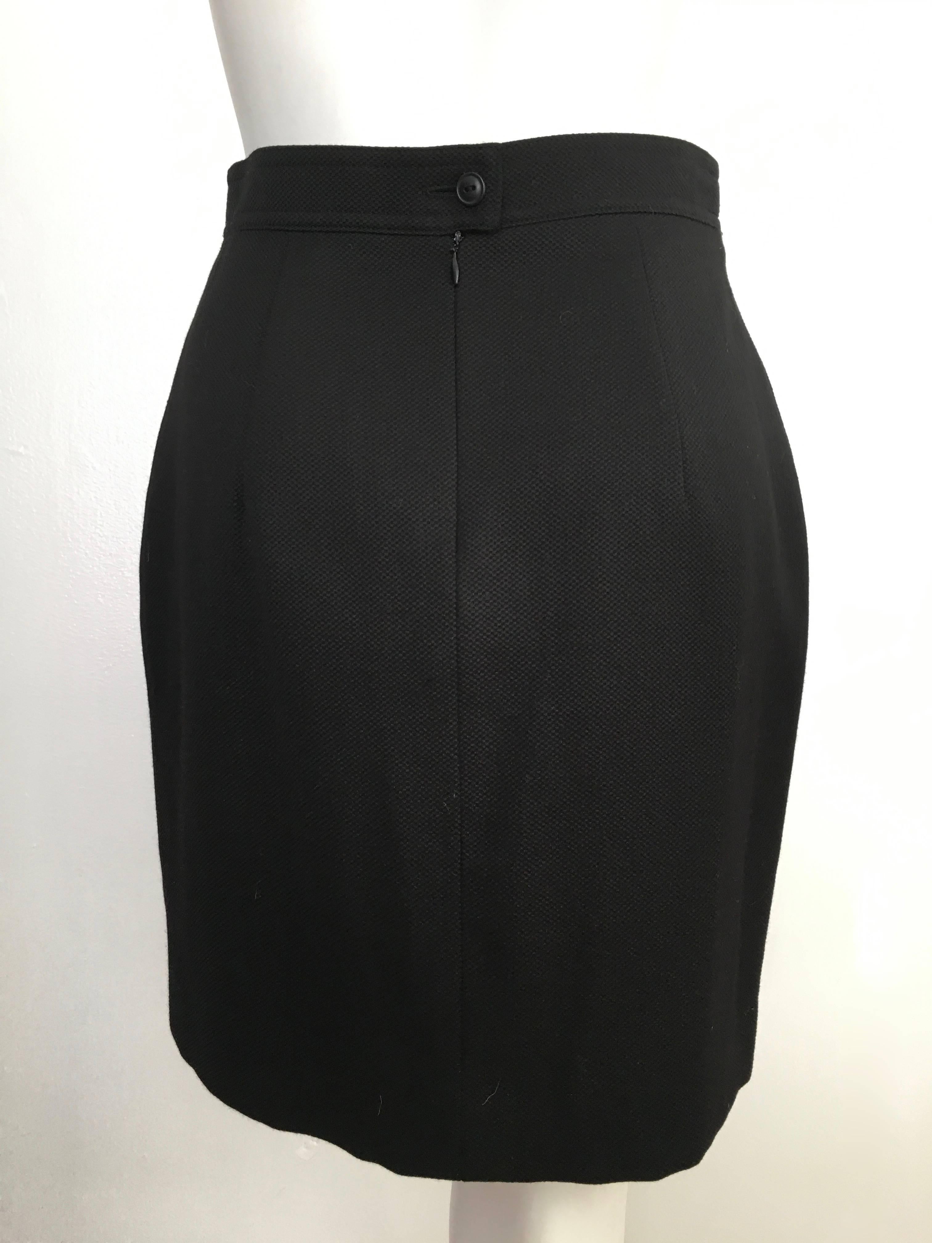 Karl Lagerfeld 1990s Black Wool Pencil Skirt Size 6. For Sale 3