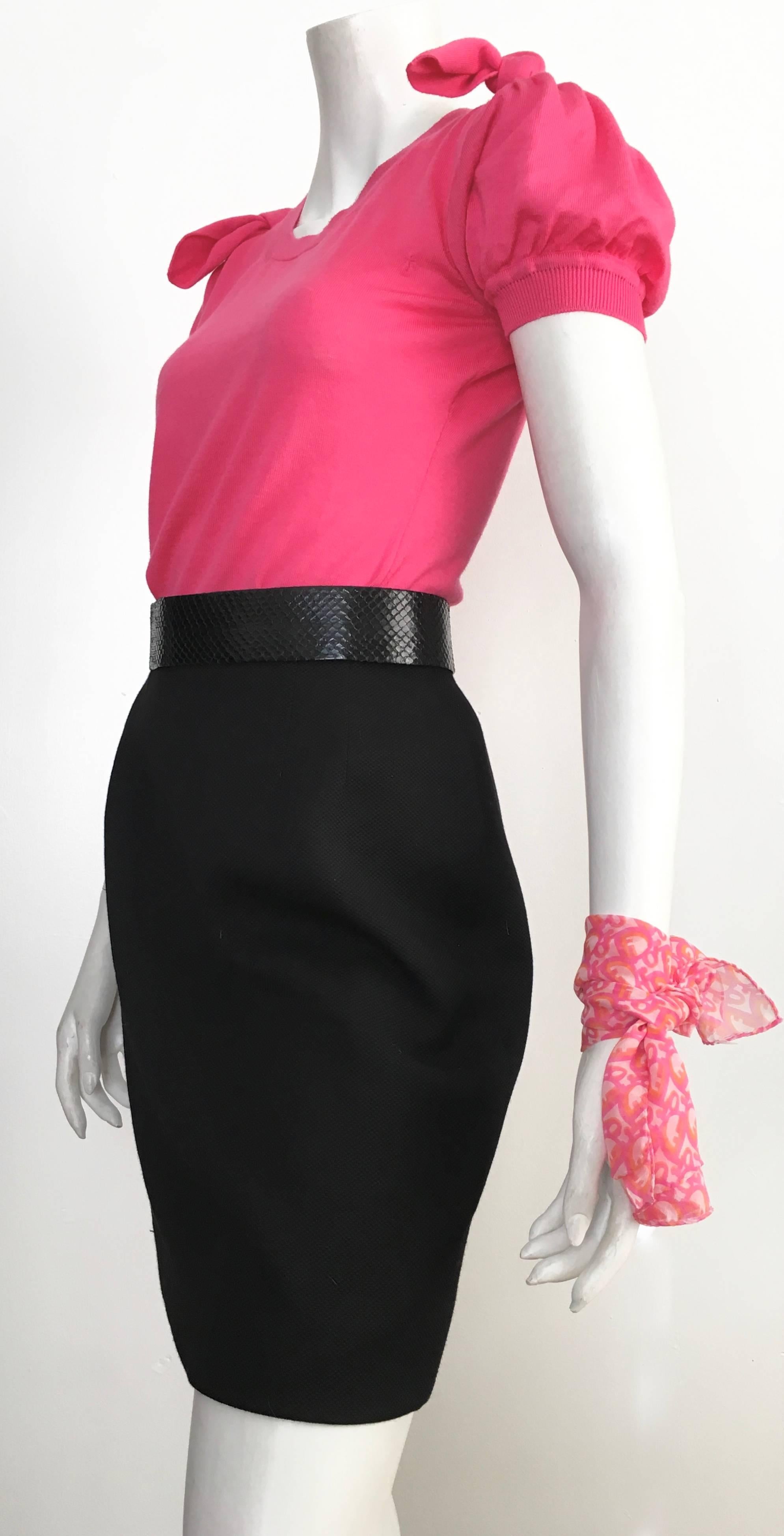 Karl Lagerfeld 1990s Black Wool Pencil Skirt Size 6. For Sale 4