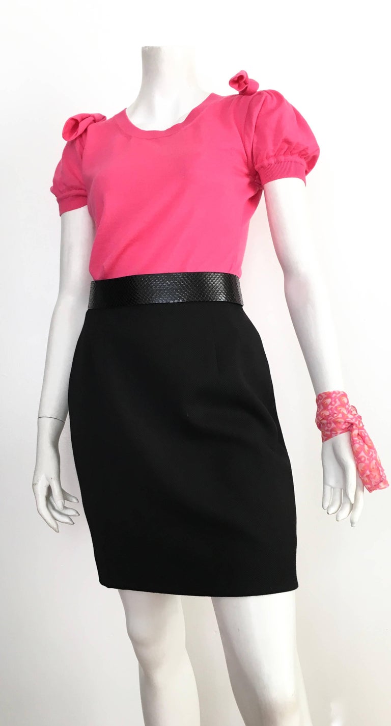Karl Lagerfeld 1990s Black Wool Pencil Skirt Size 6. For Sale at 1stDibs
